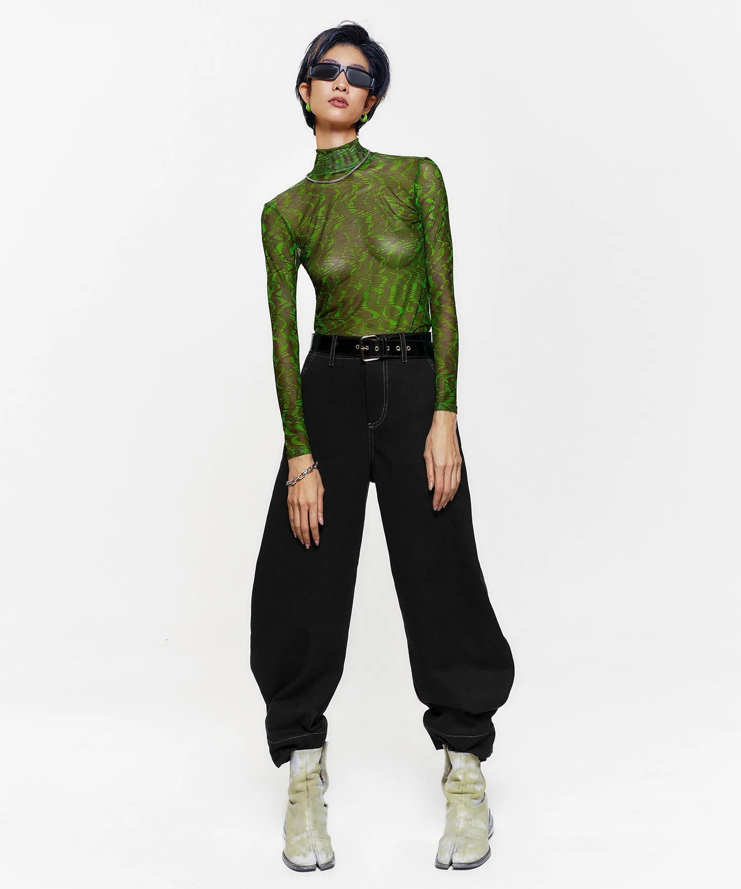 Unisex Psychedelic Mesh Shirt - Image 7