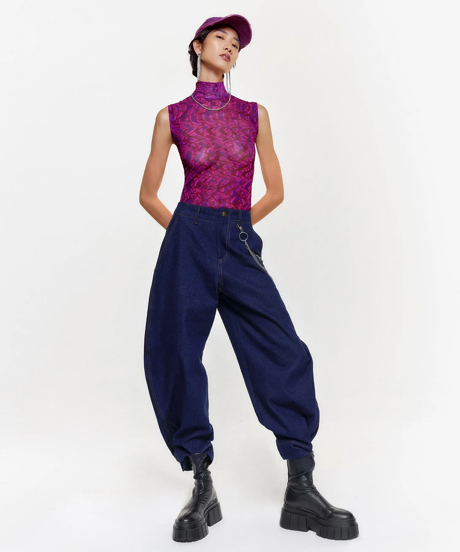 Unisex Sleeveless Psychedelic Mesh Shirt - Image 2