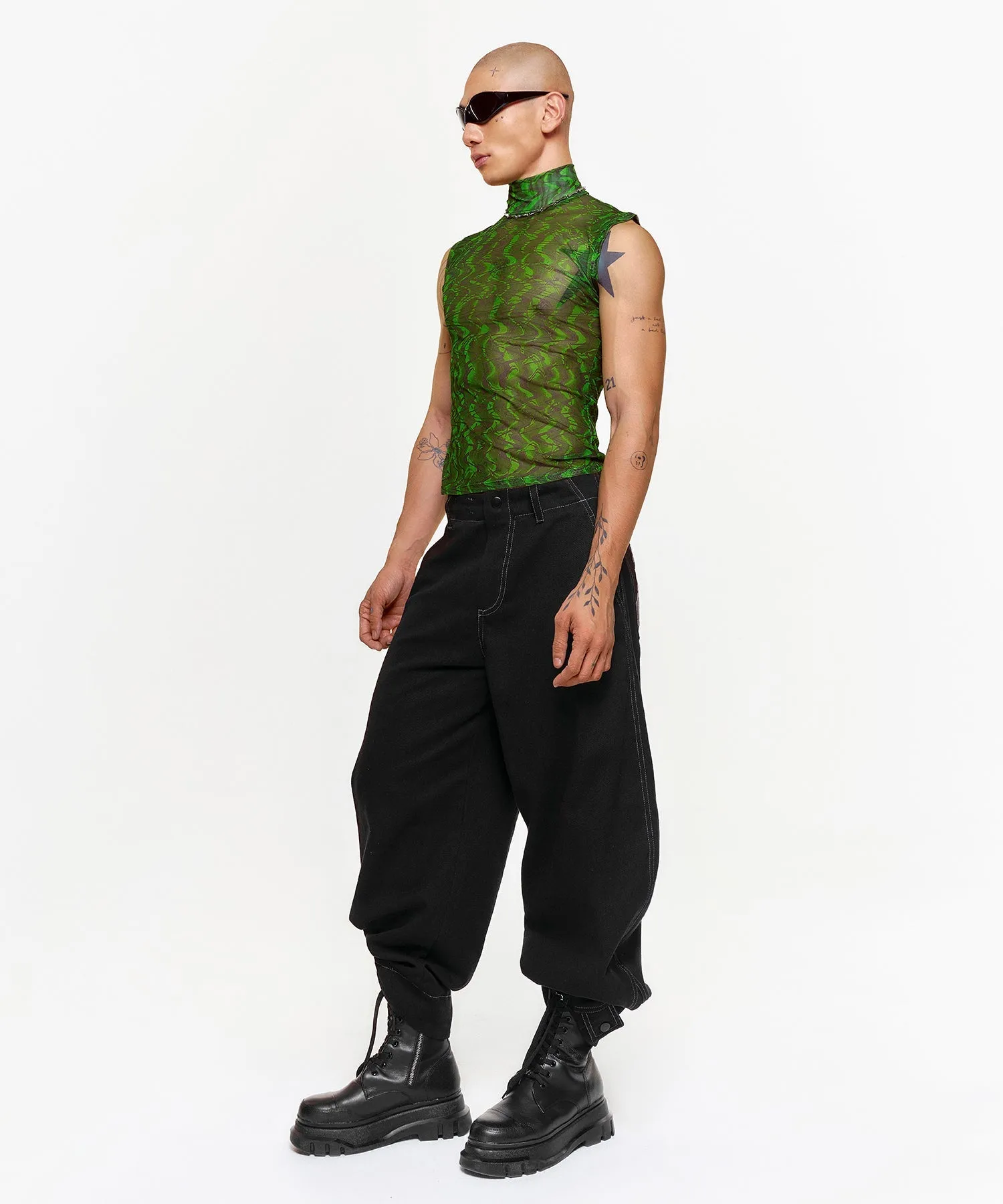 Unisex Sleeveless Psychedelic Mesh Shirt - Image 8
