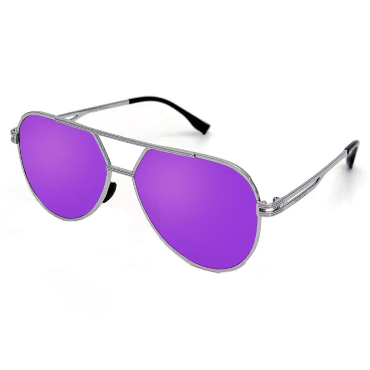 Untangled x Emily- Tangle Free - Mirrored Purple Aviator Sunglasses - Image 3