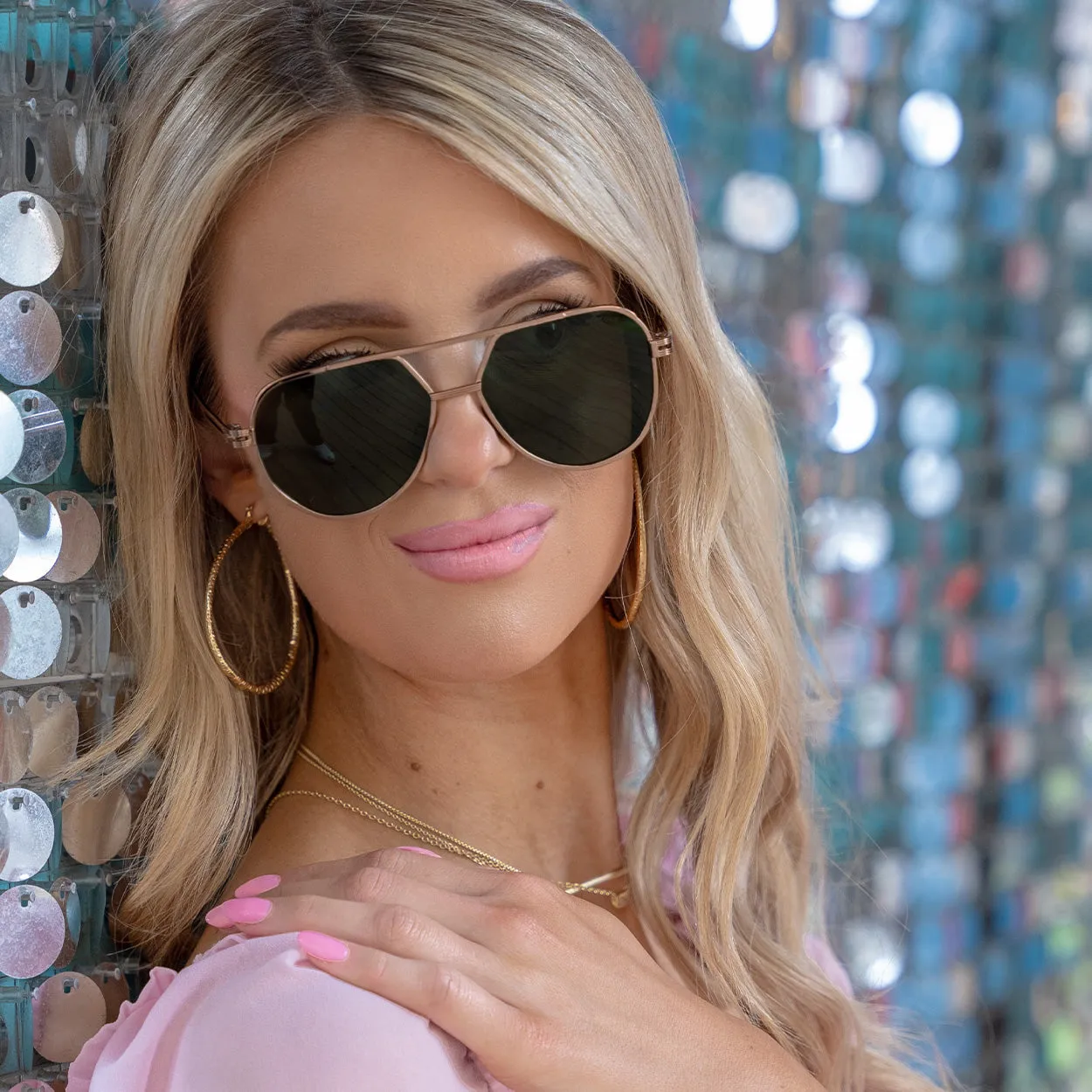 Untangled x Emily - Tangle Free - Olive Aviator Sunglasses - Image 4