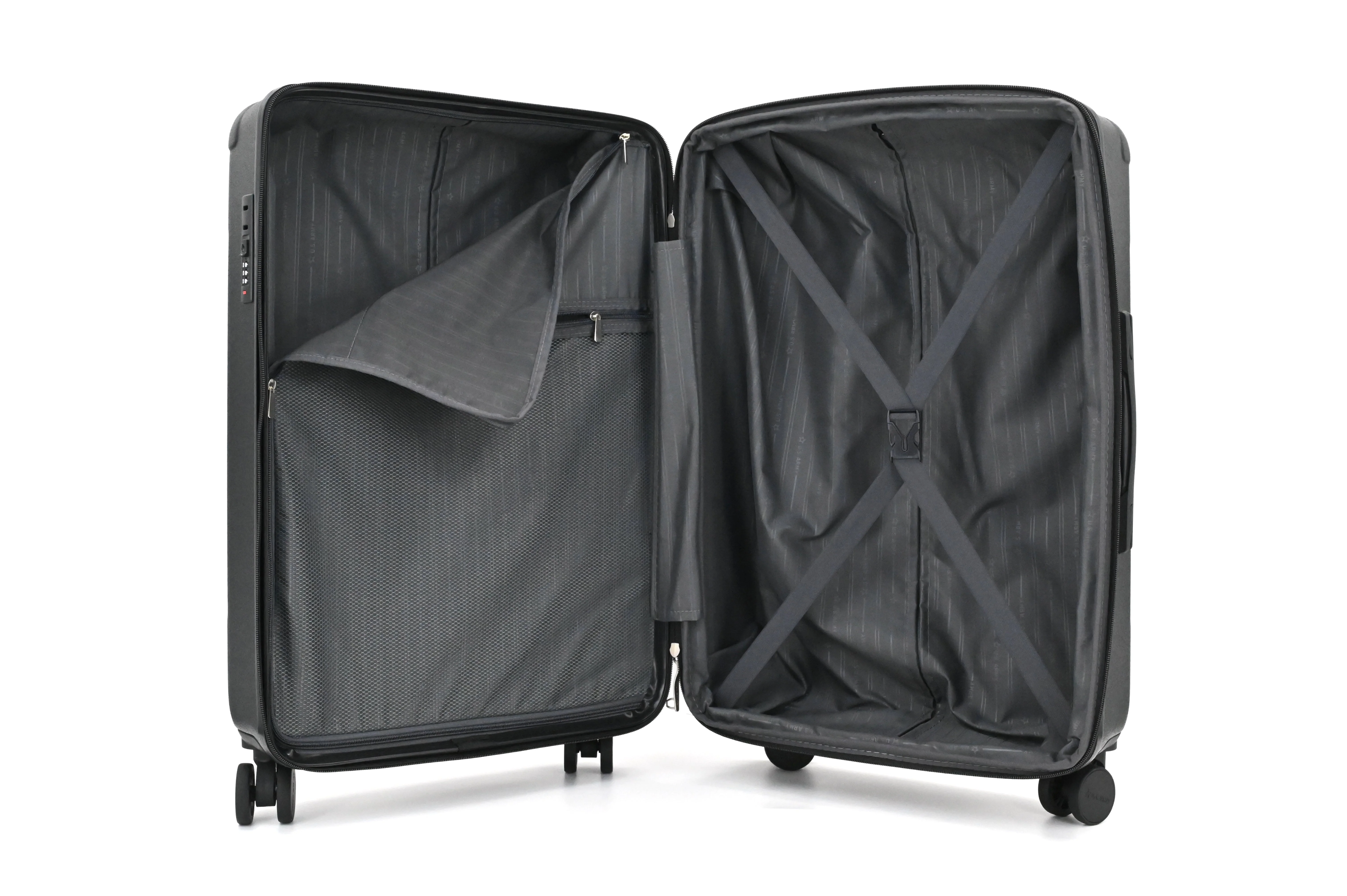 Hawk Expandable 3-Piece Hardside Spinner Luggage Set - 20" 24" 28" with Combination Lock - Image 2