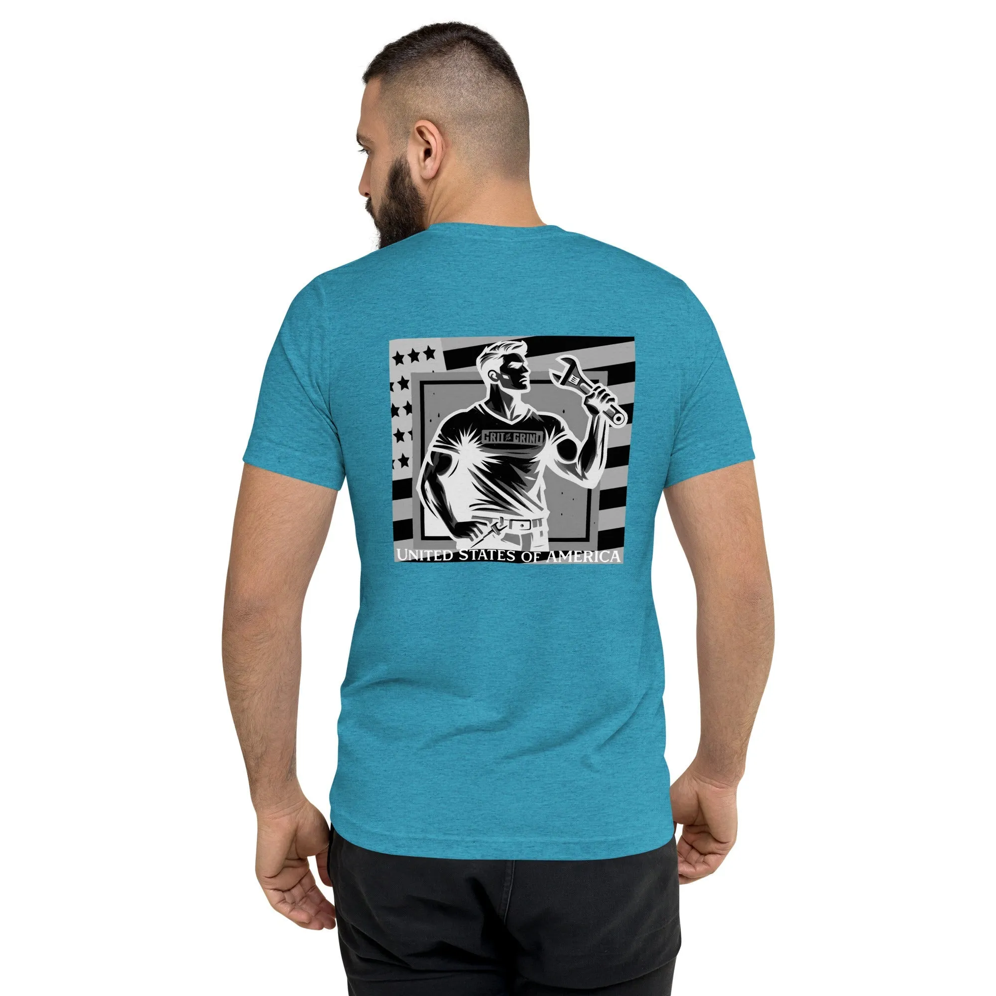 US Grit Grind Black/White T-shirt - Image 36