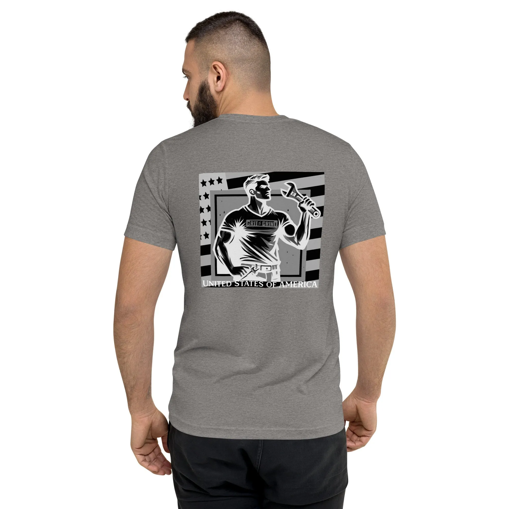 US Grit Grind Black/White T-shirt - Image 42