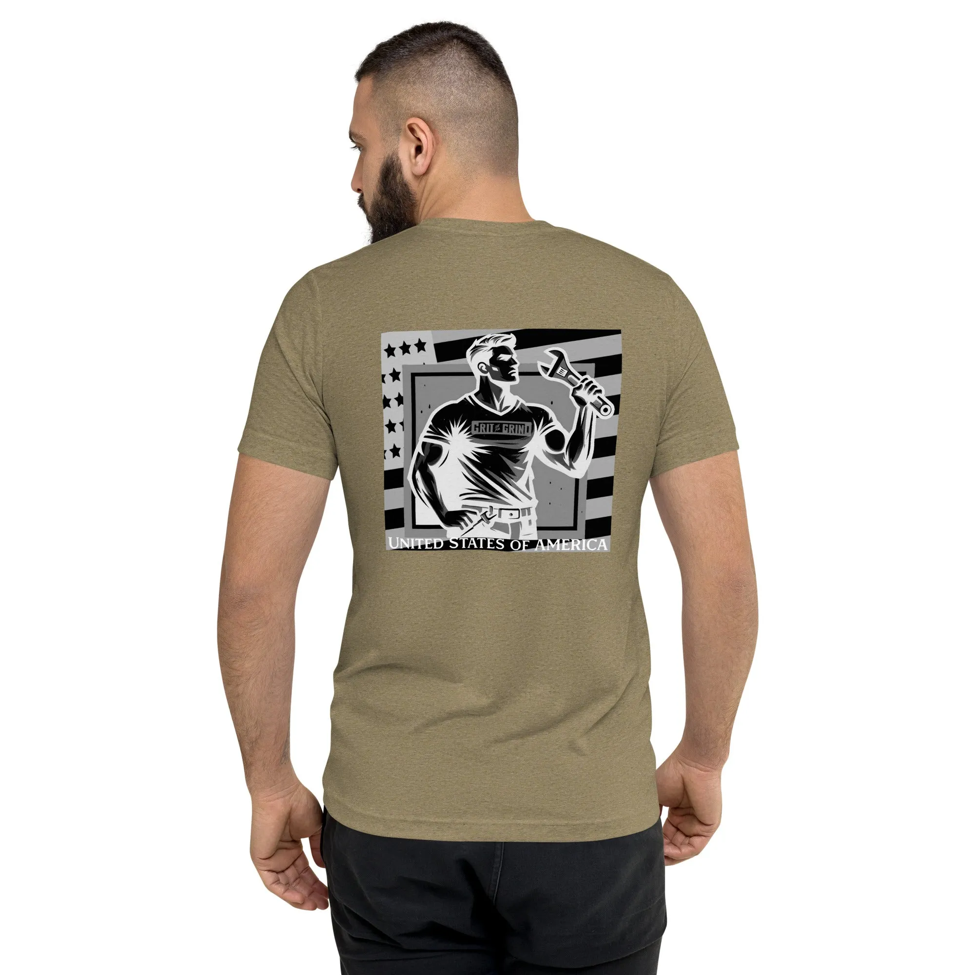 US Grit Grind Black/White T-shirt - Image 48