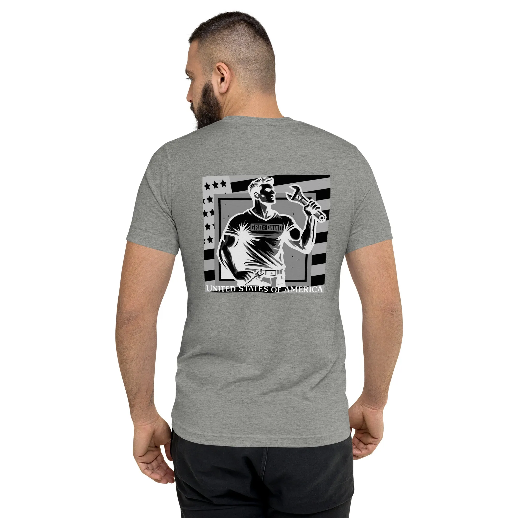 US Grit Grind Black/White T-shirt - Image 54