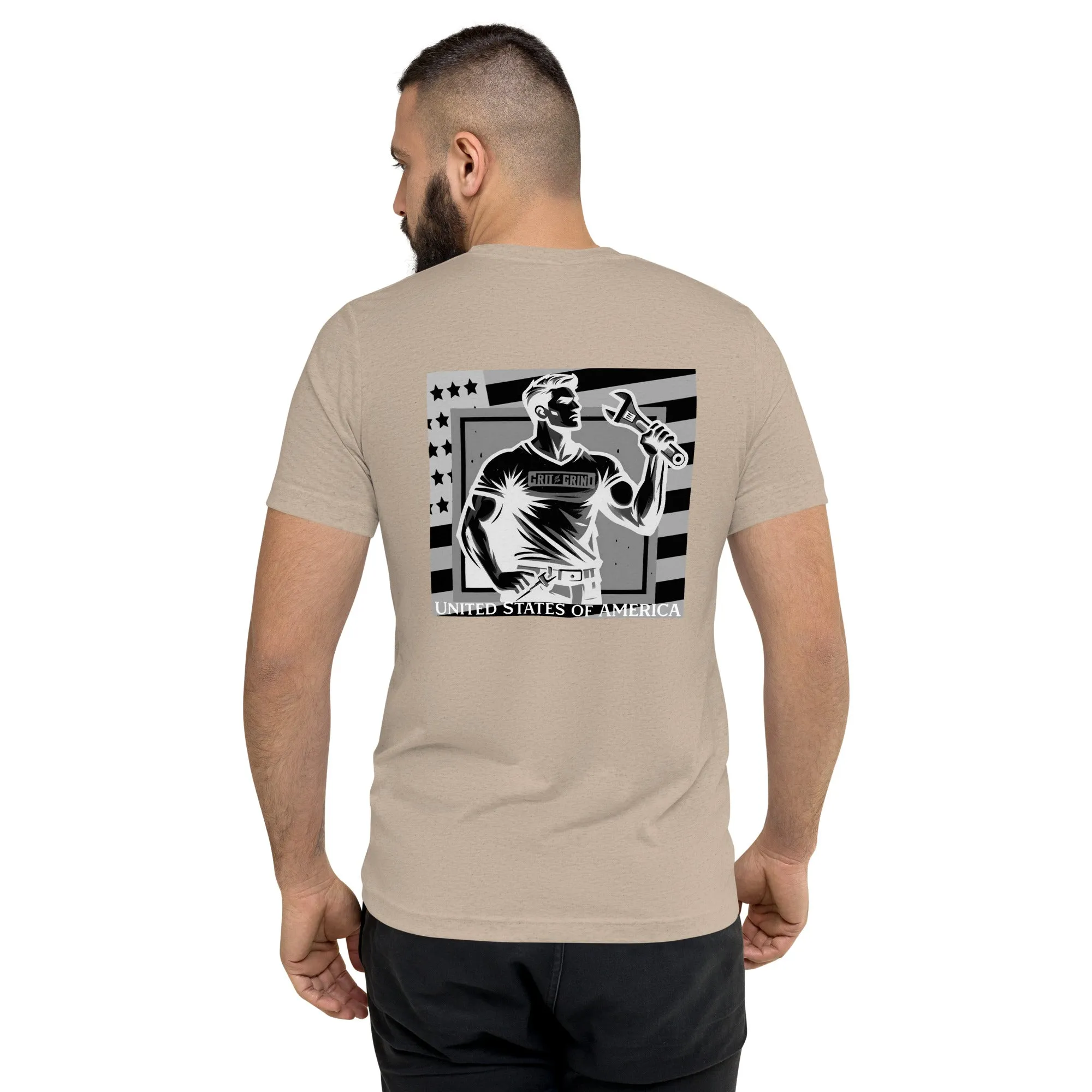 US Grit Grind Black/White T-shirt - Image 60