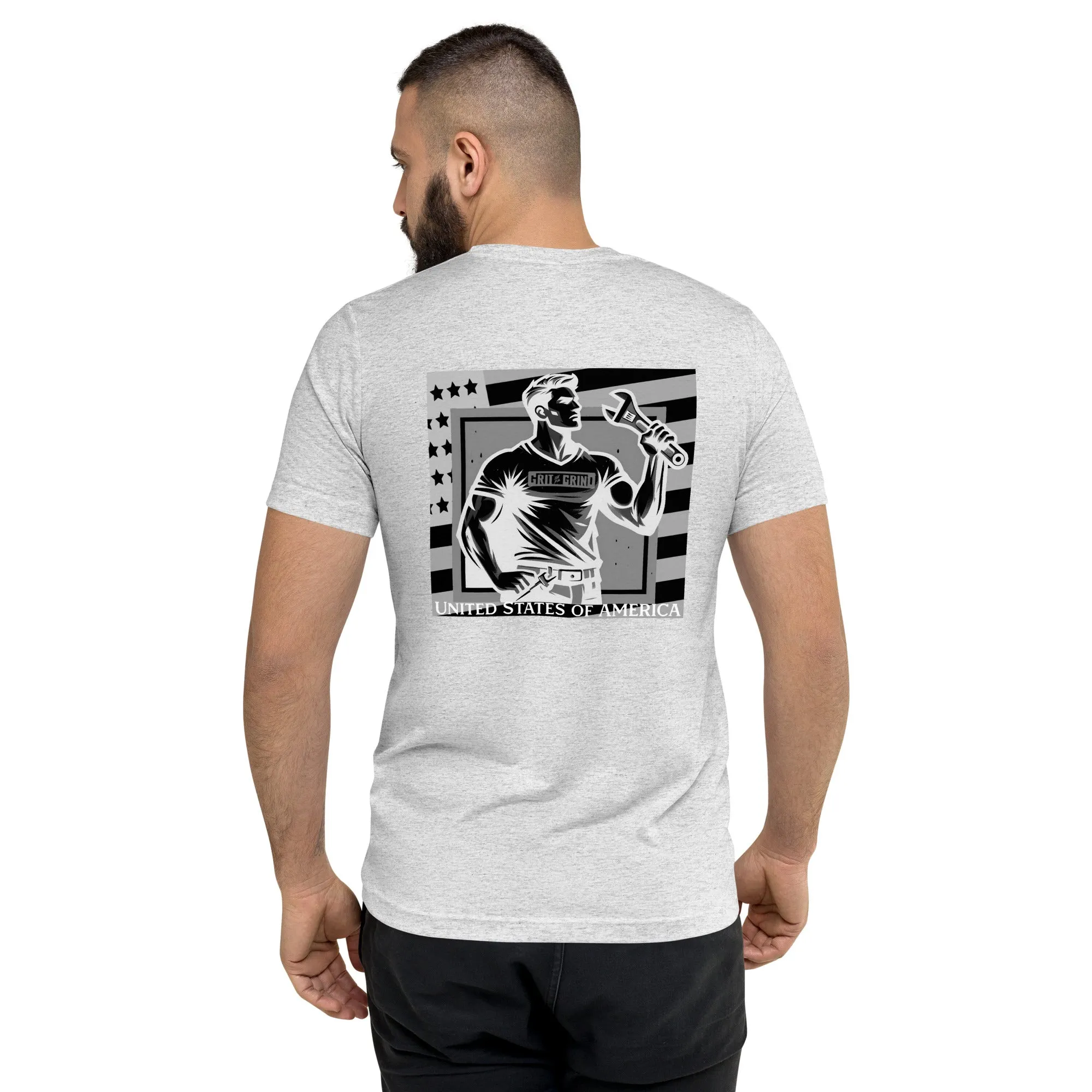 US Grit Grind Black/White T-shirt - Image 66