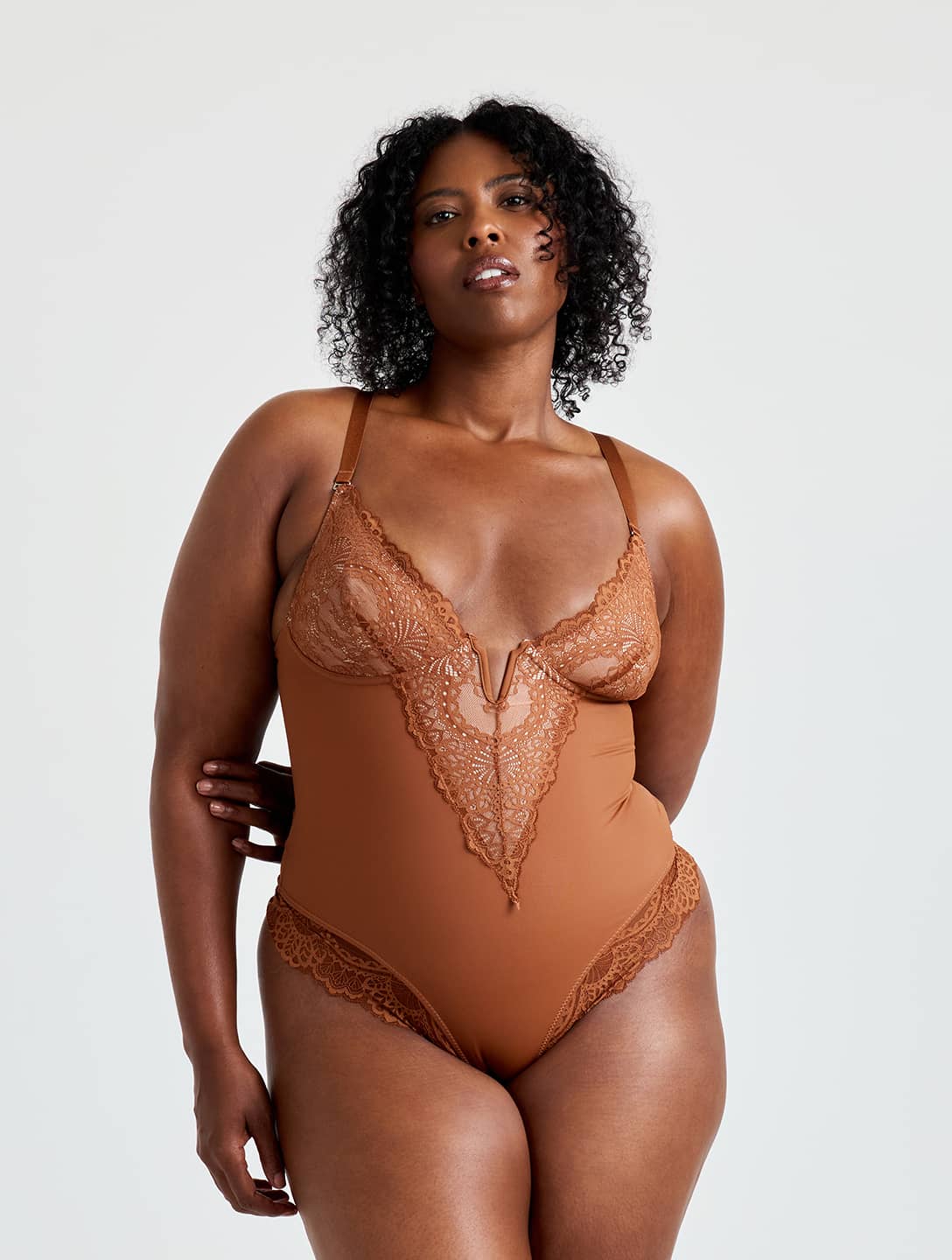 V-Neck Half Laced Bodysuit - Image 10