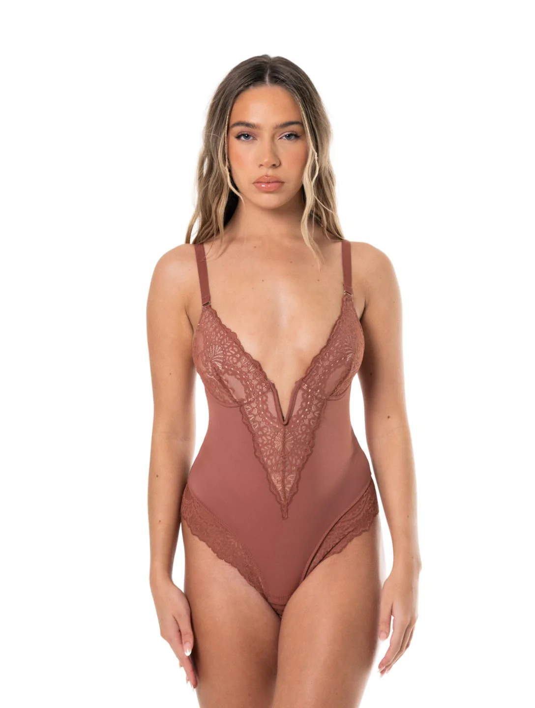 V-Neck Half Laced Bodysuit - Image 12