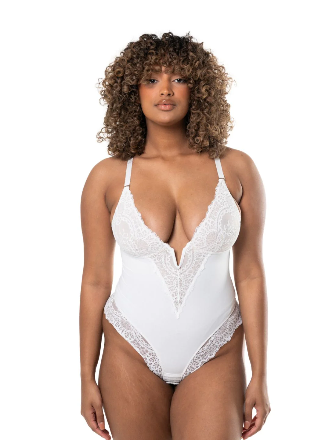 V-Neck Half Laced Bodysuit - Image 16
