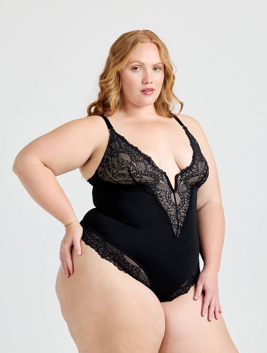 V-Neck Half Laced Bodysuit - Image 5
