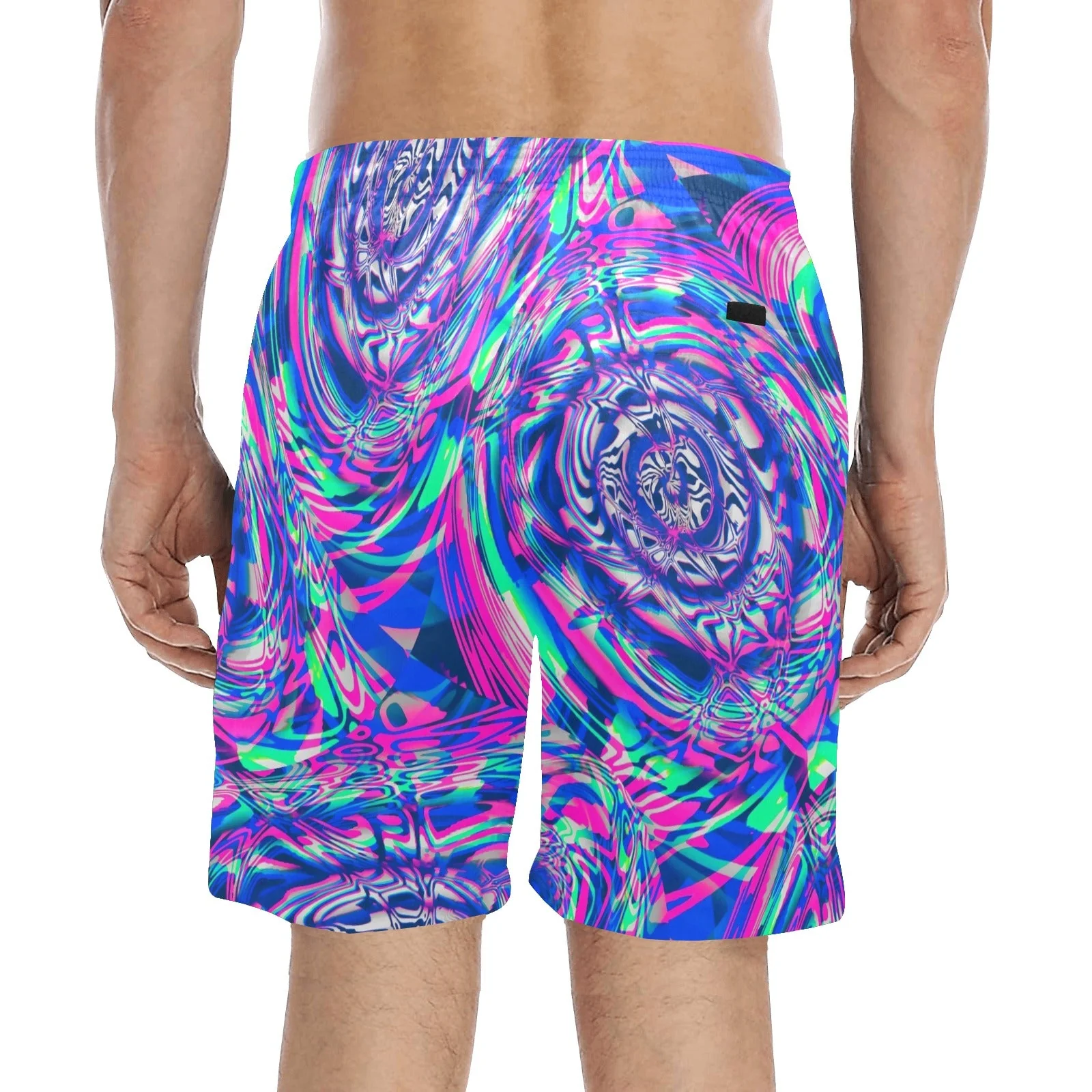 Vaporwave Fractal Melt Swim Shorts - Image 2
