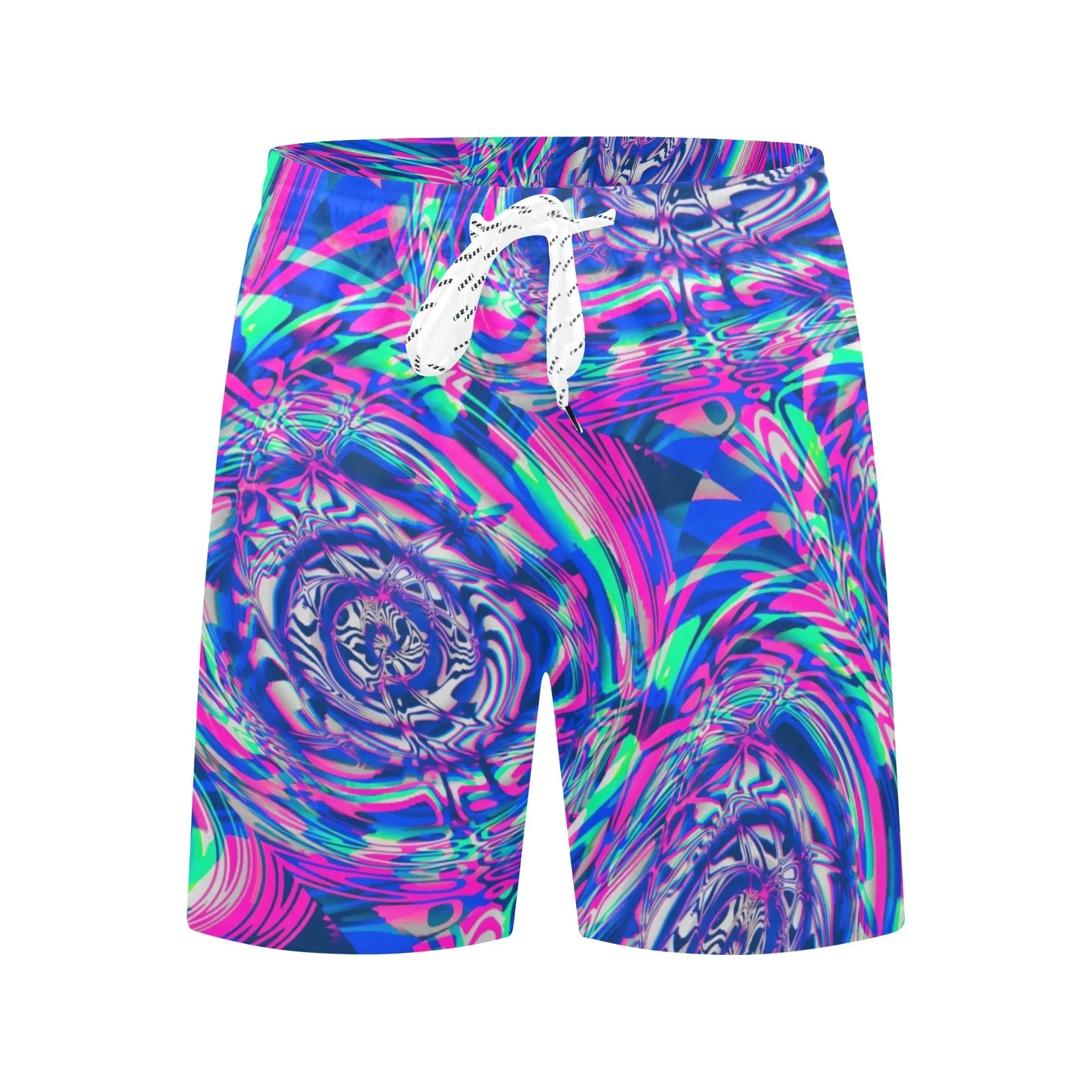 Vaporwave Fractal Melt Swim Shorts - Image 3