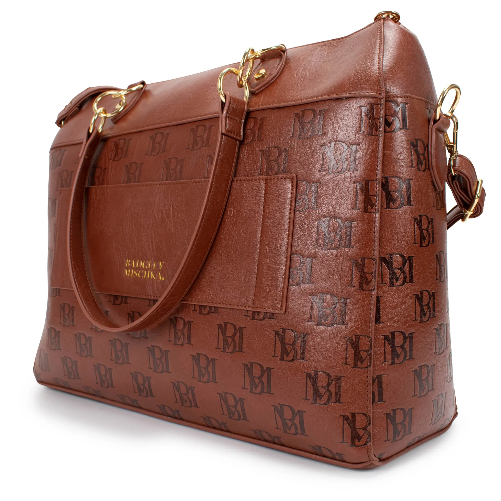 Madalyn Rustic Vegan Leather Weekender Tote Bag - Image 5