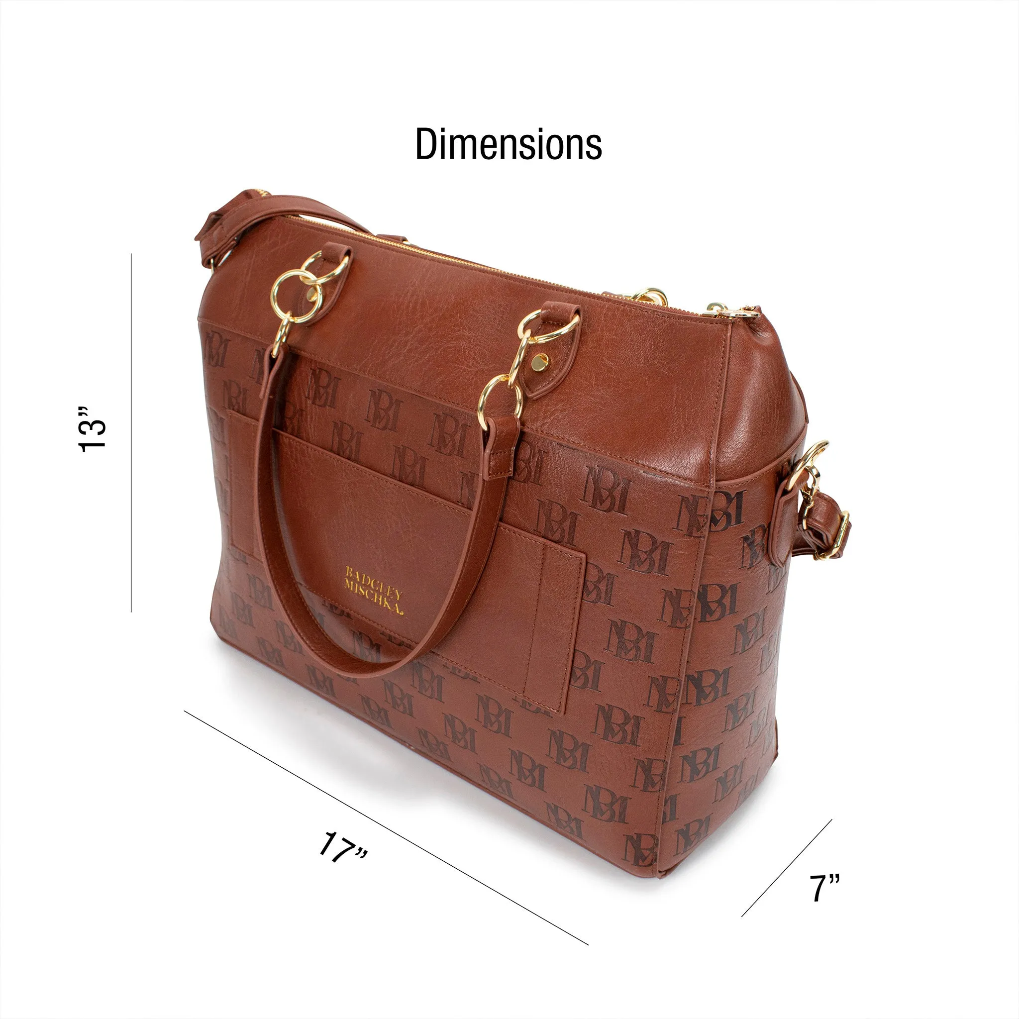 Madalyn Rustic Vegan Leather Weekender Tote Bag - Image 8