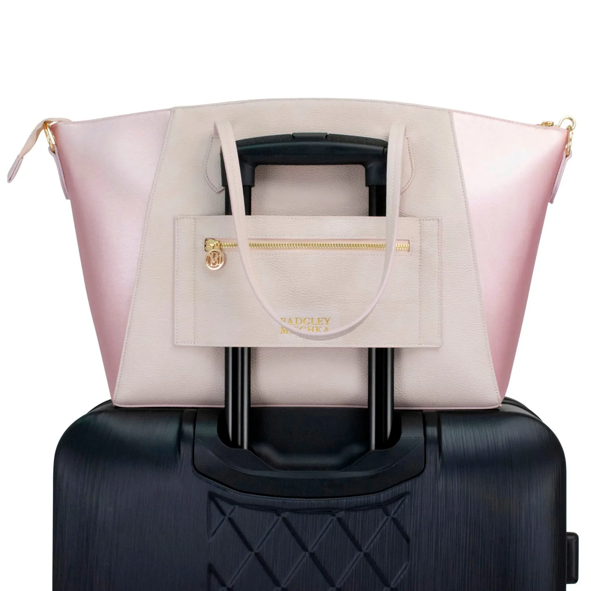 Caroline Vegan Leather Monogram Weekender Duffel Bag - Image 10