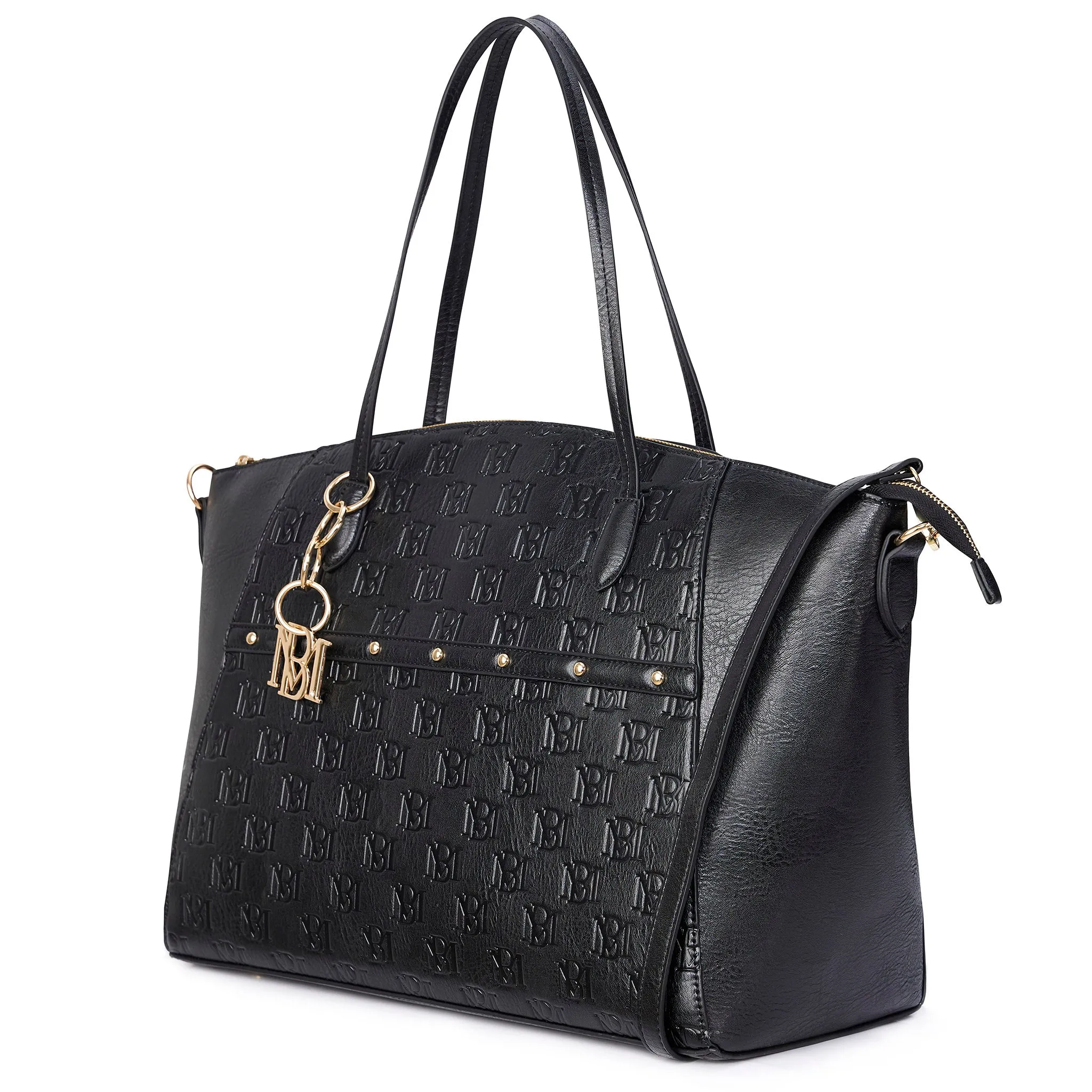 Caroline Vegan Leather Monogram Weekender Duffel Bag - Image 6