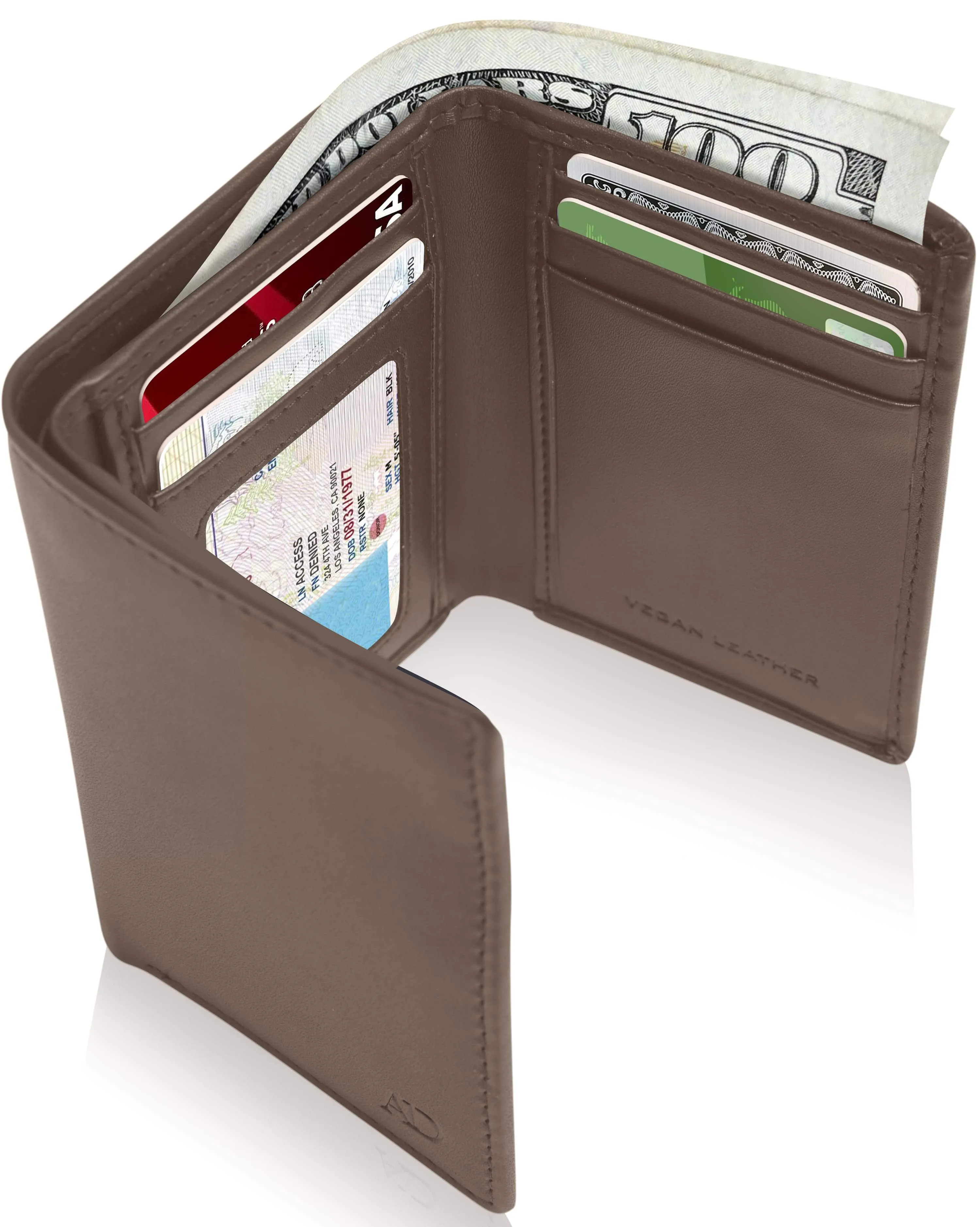 Vegan Trifold Wallet With ID Window - Image 19