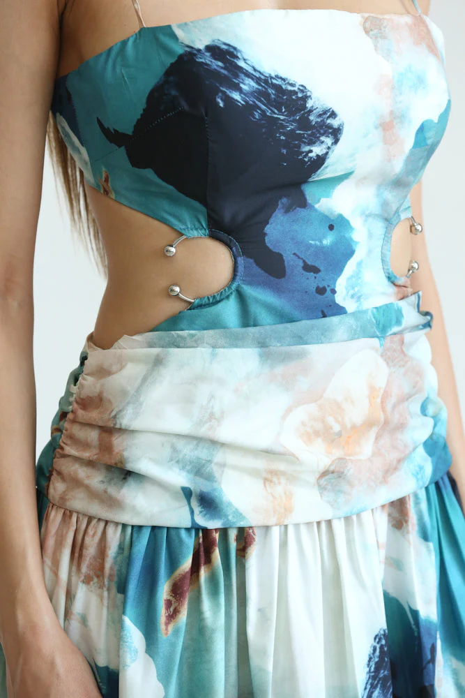 Verity - Watercolor Floral Print Pattern Dress - Image 3