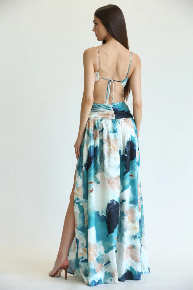 Verity - Watercolor Floral Print Pattern Dress - Image 4