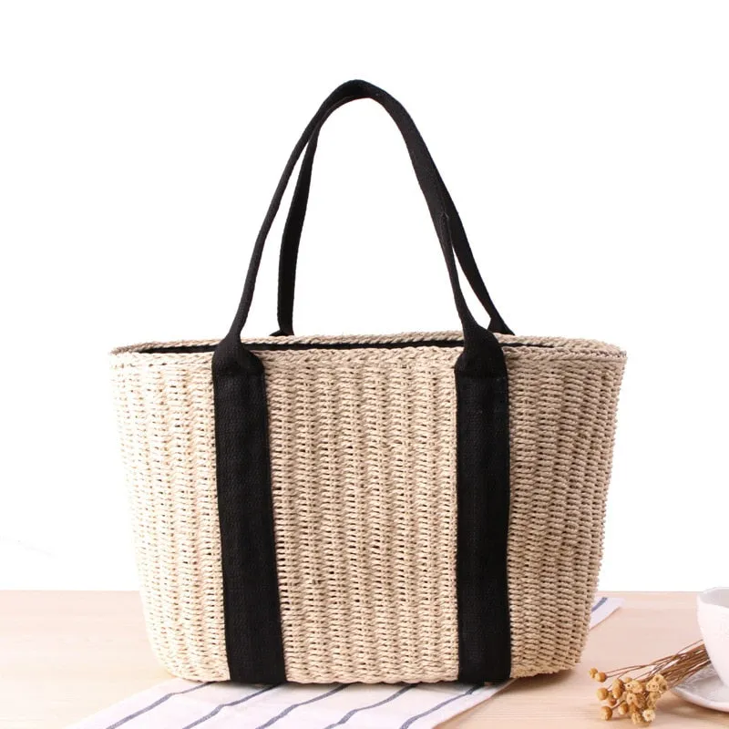 Vintage Straw Beach Bag - Image 2