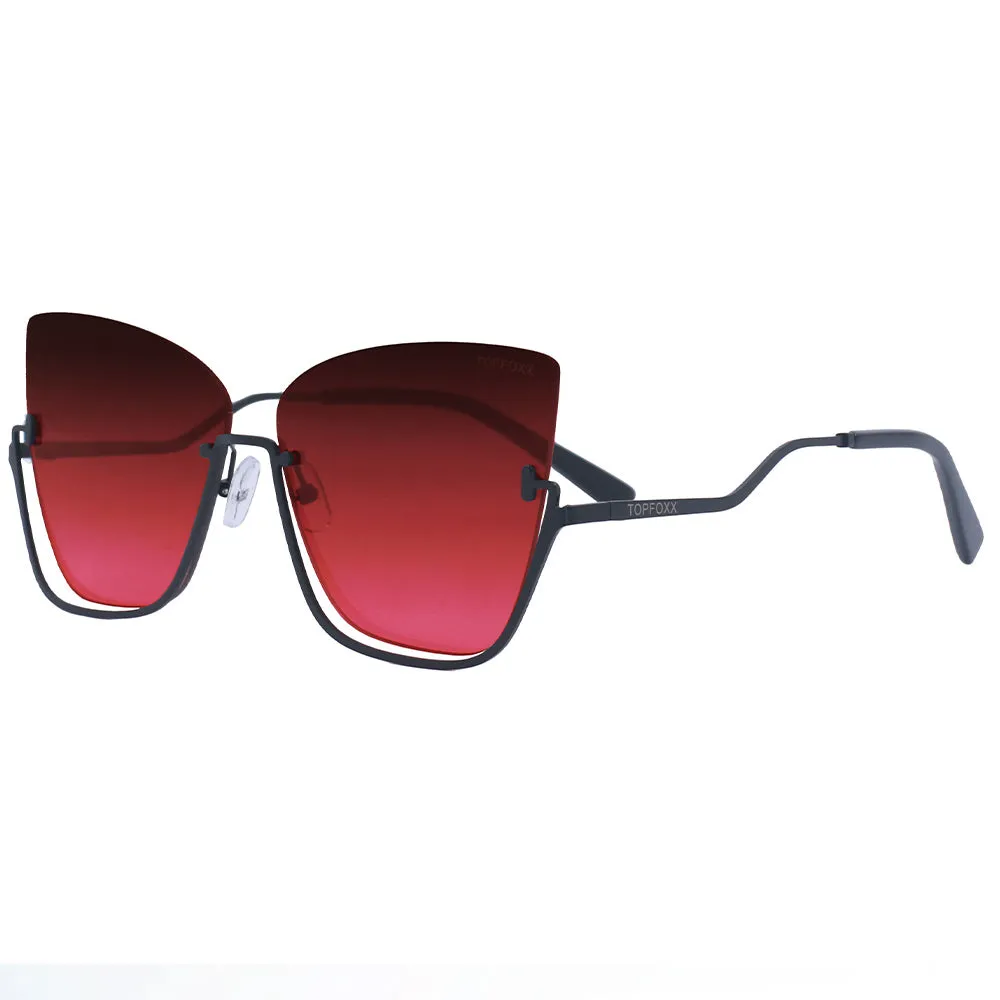Vixen - Ruby Rimless Metal Cateye Sunglasses - Image 4
