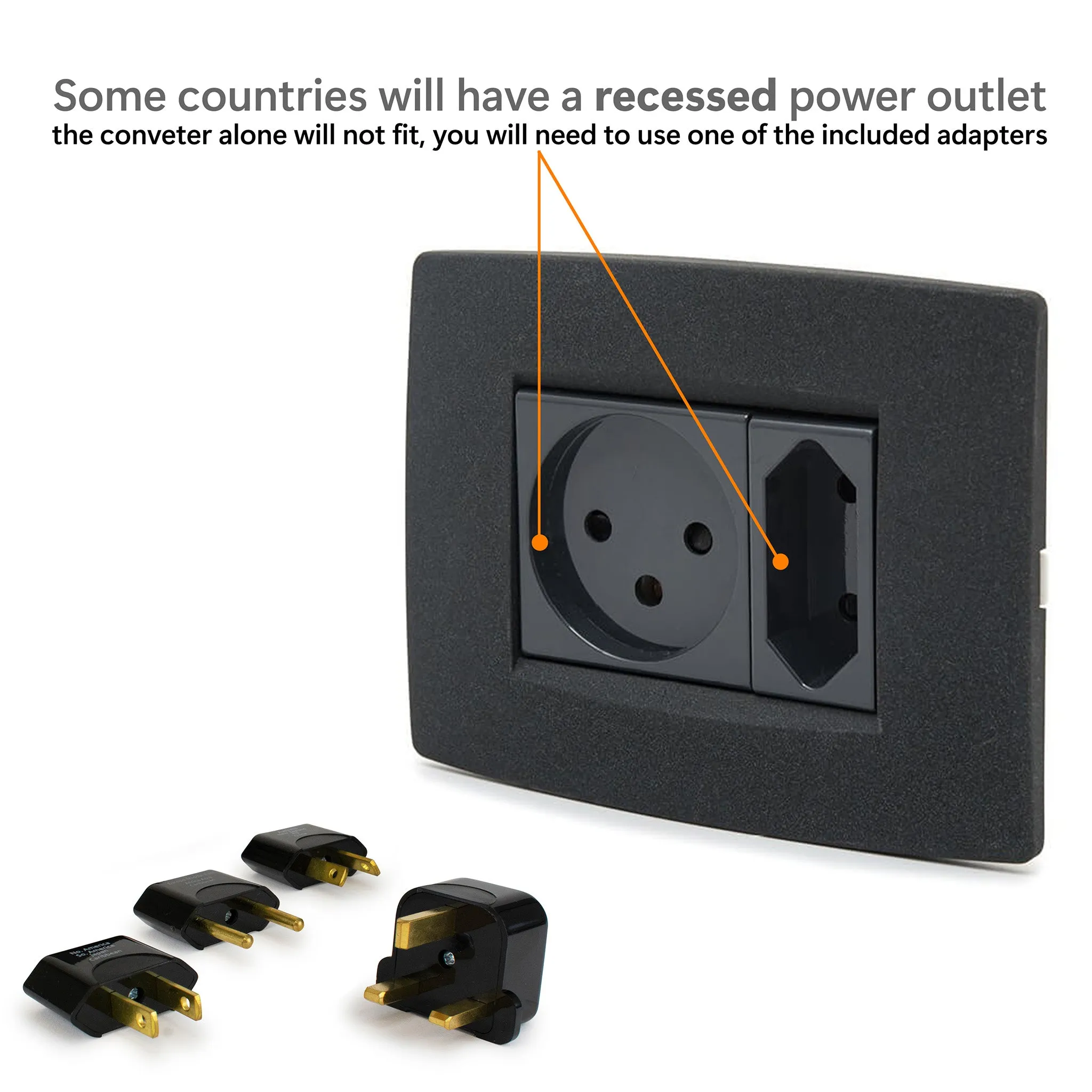 Step-down Travel Voltage Converter and Adapter Kit with Pouch - Image 4