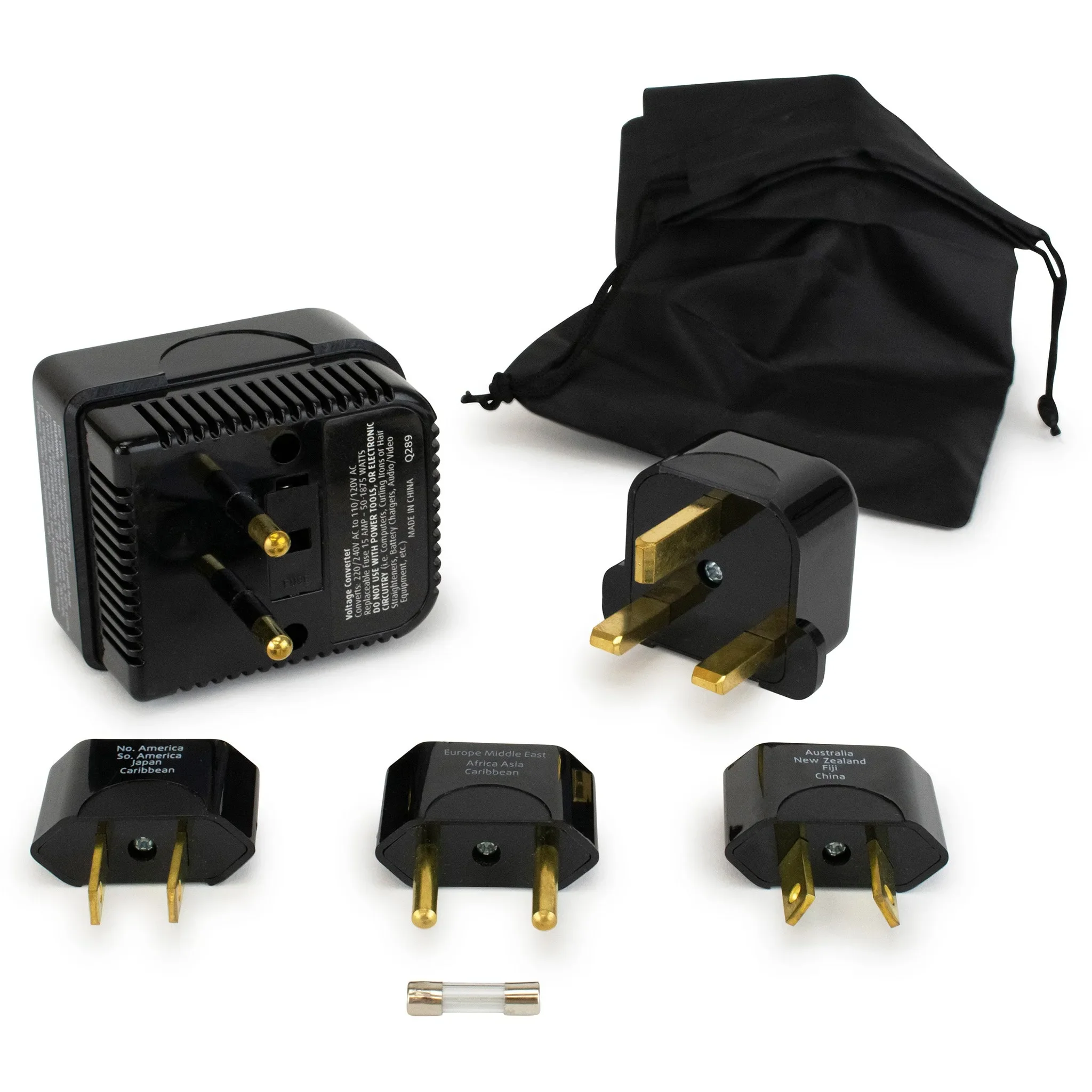 Step-down Travel Voltage Converter and Adapter Kit with Pouch - Image 5