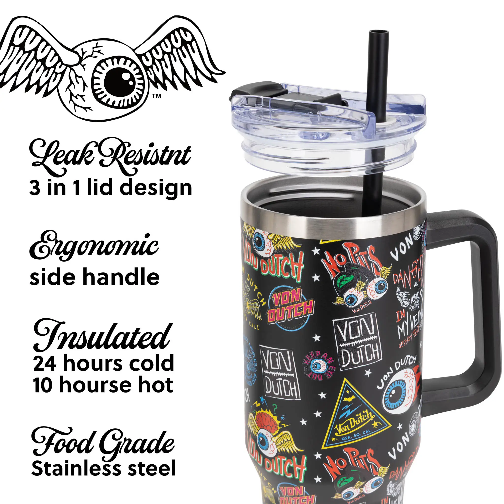 40oz Bold Double Walled Insulated Stainless Steel Tumbler - Image 3
