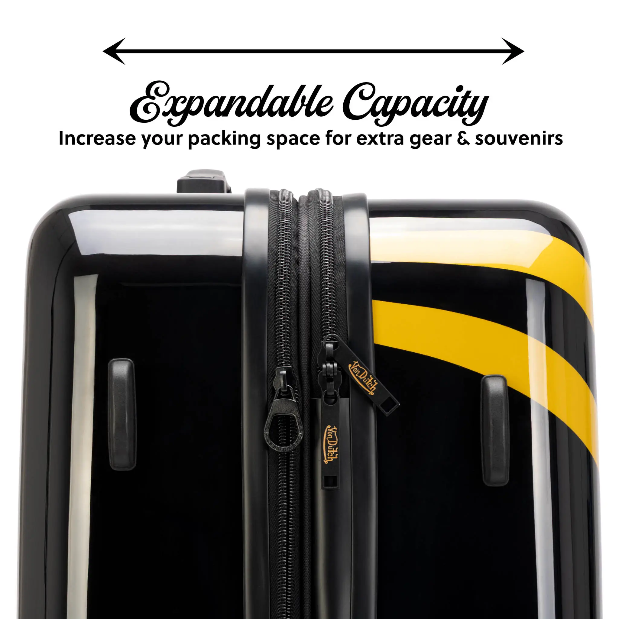 Kustom Kulture 3-Piece Expandable Hardside Spinner Luggage Set - Image 3