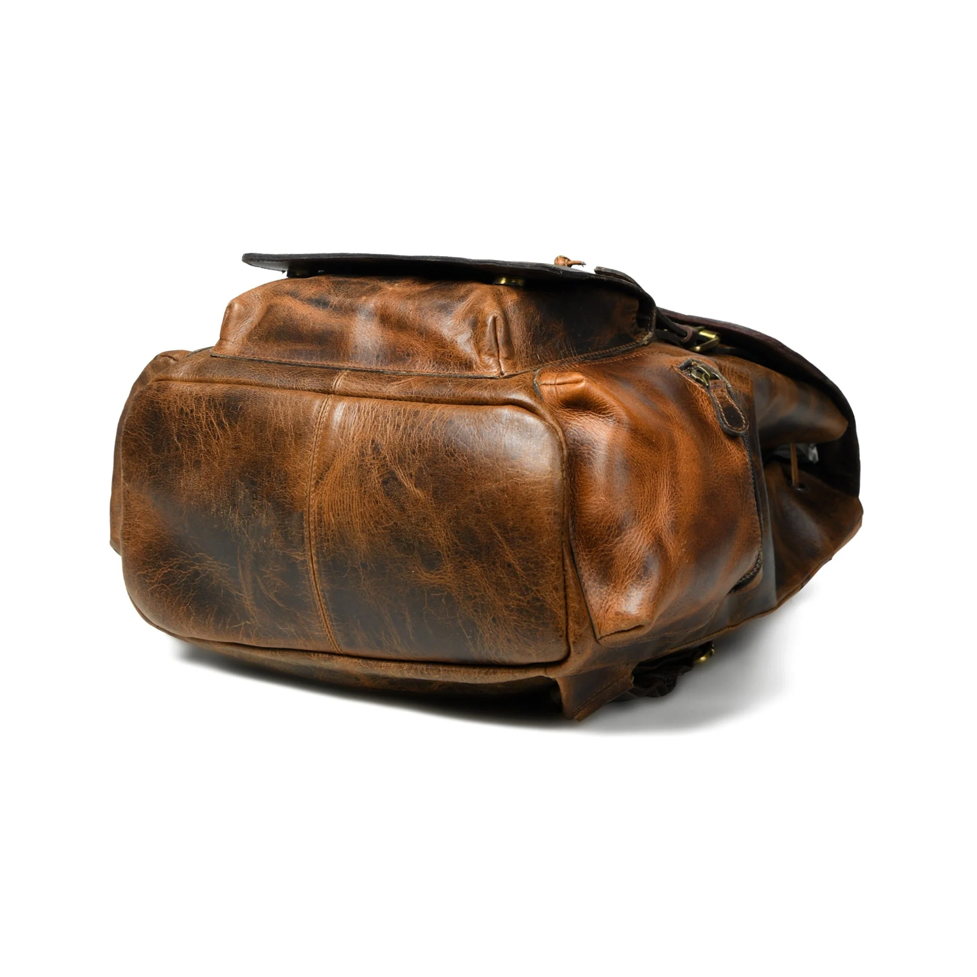 Vortex Leather Backpack: Burnt Brown - Image 4