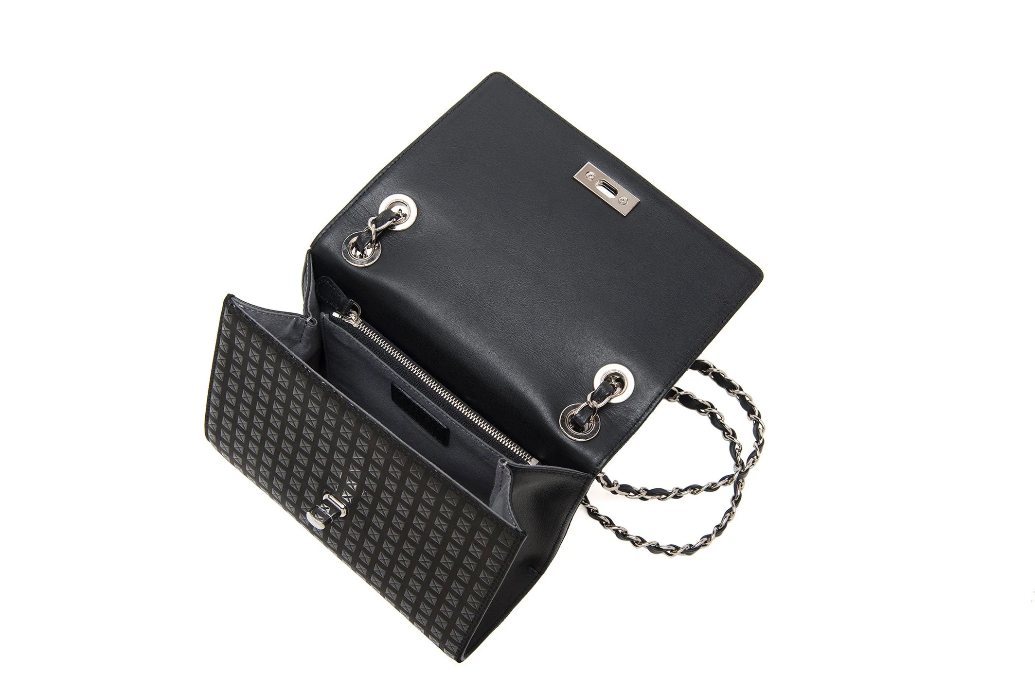 W Chain Shoulder Bag - Studs - Image 3