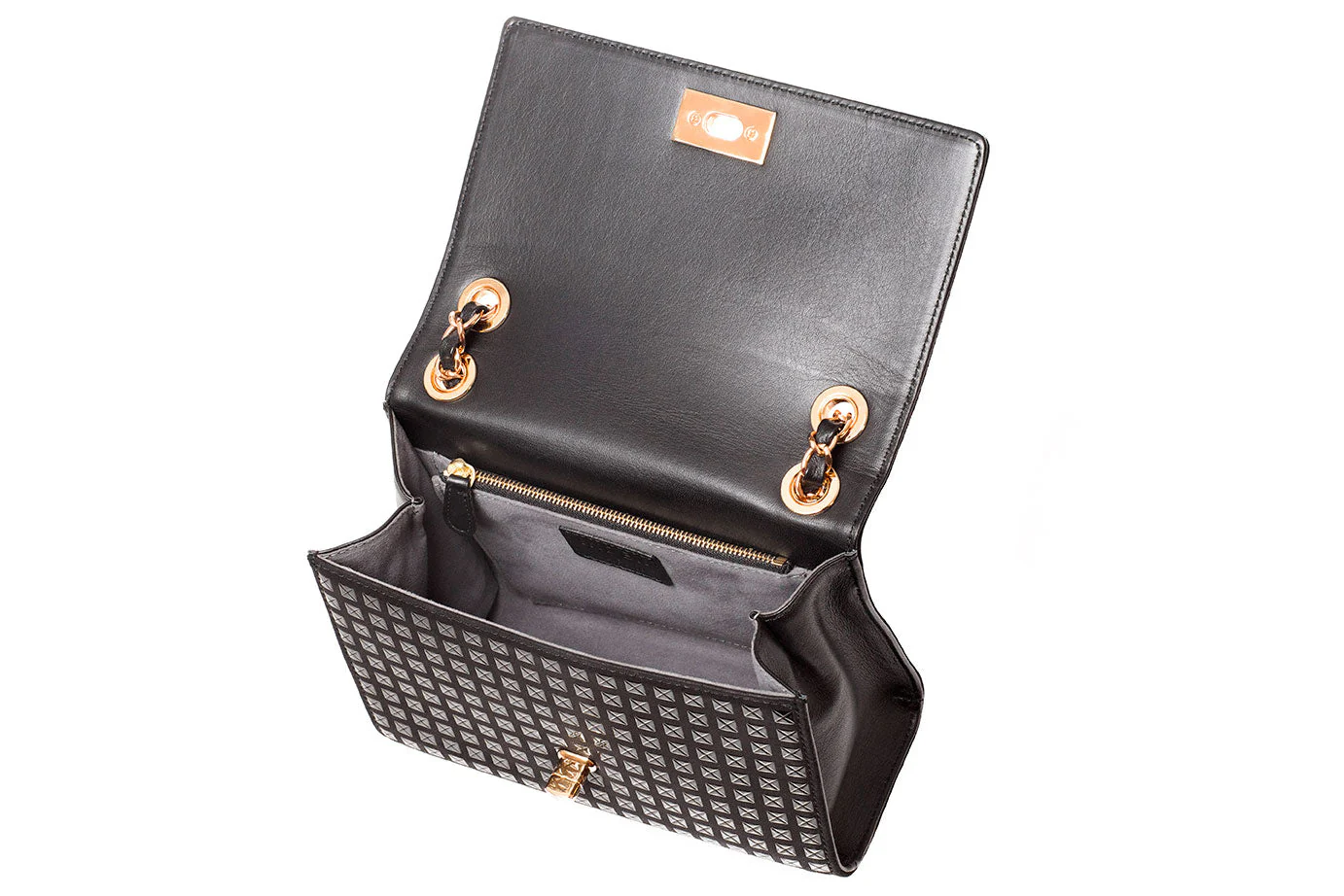 W Chain Shoulder Bag - Studs - Image 4