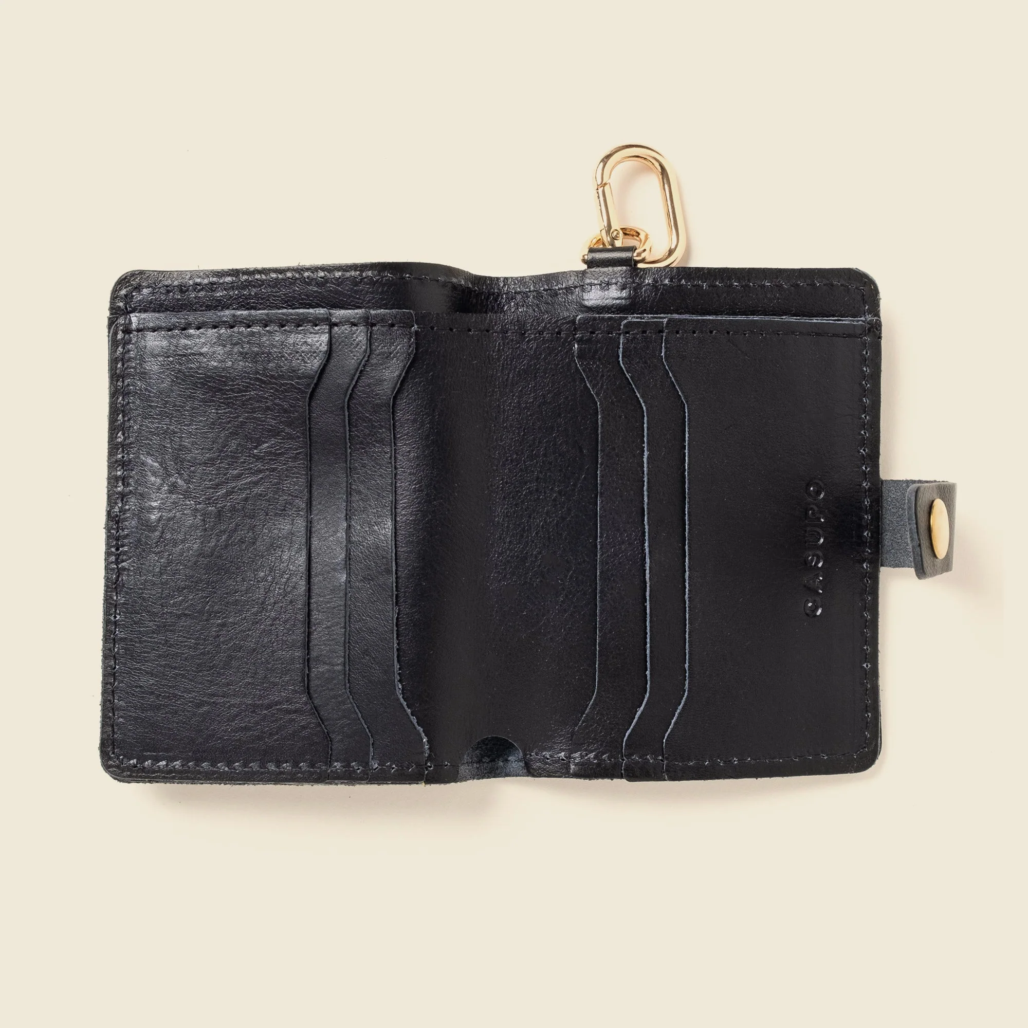 Wallet with Snap and Key Ring - Black - Image 3