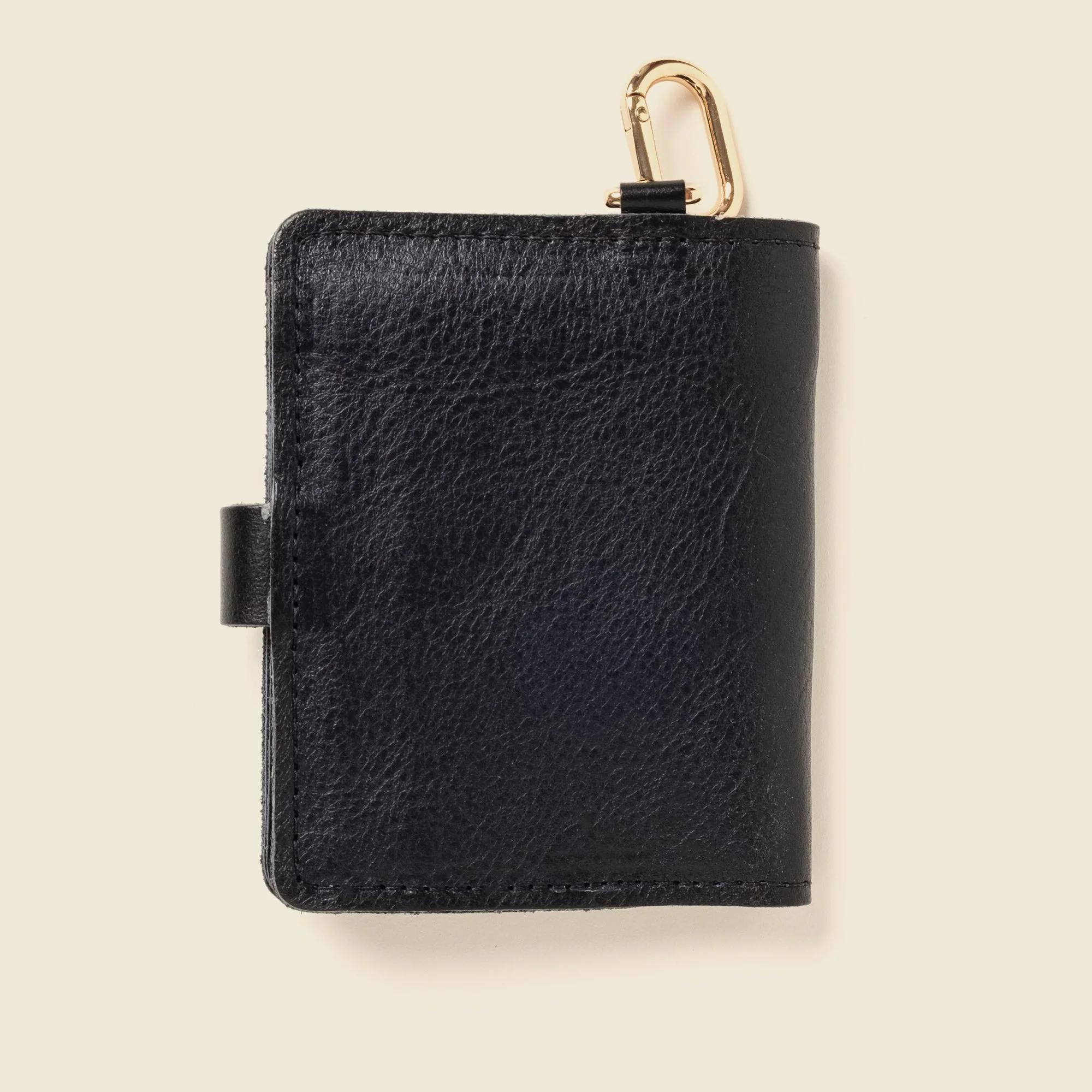 Wallet with Snap and Key Ring - Black - Image 4
