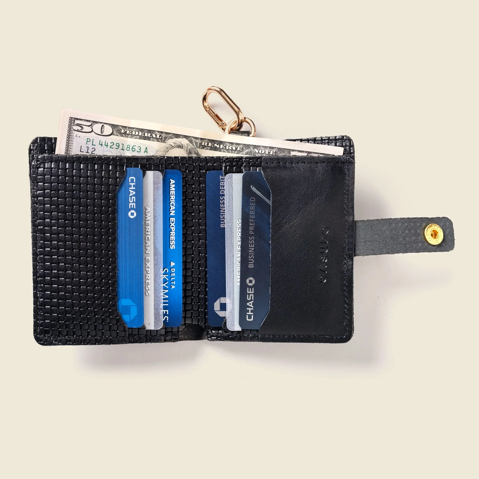 Wallet with Snap and Key Ring - Black Limited Edition - Image 2
