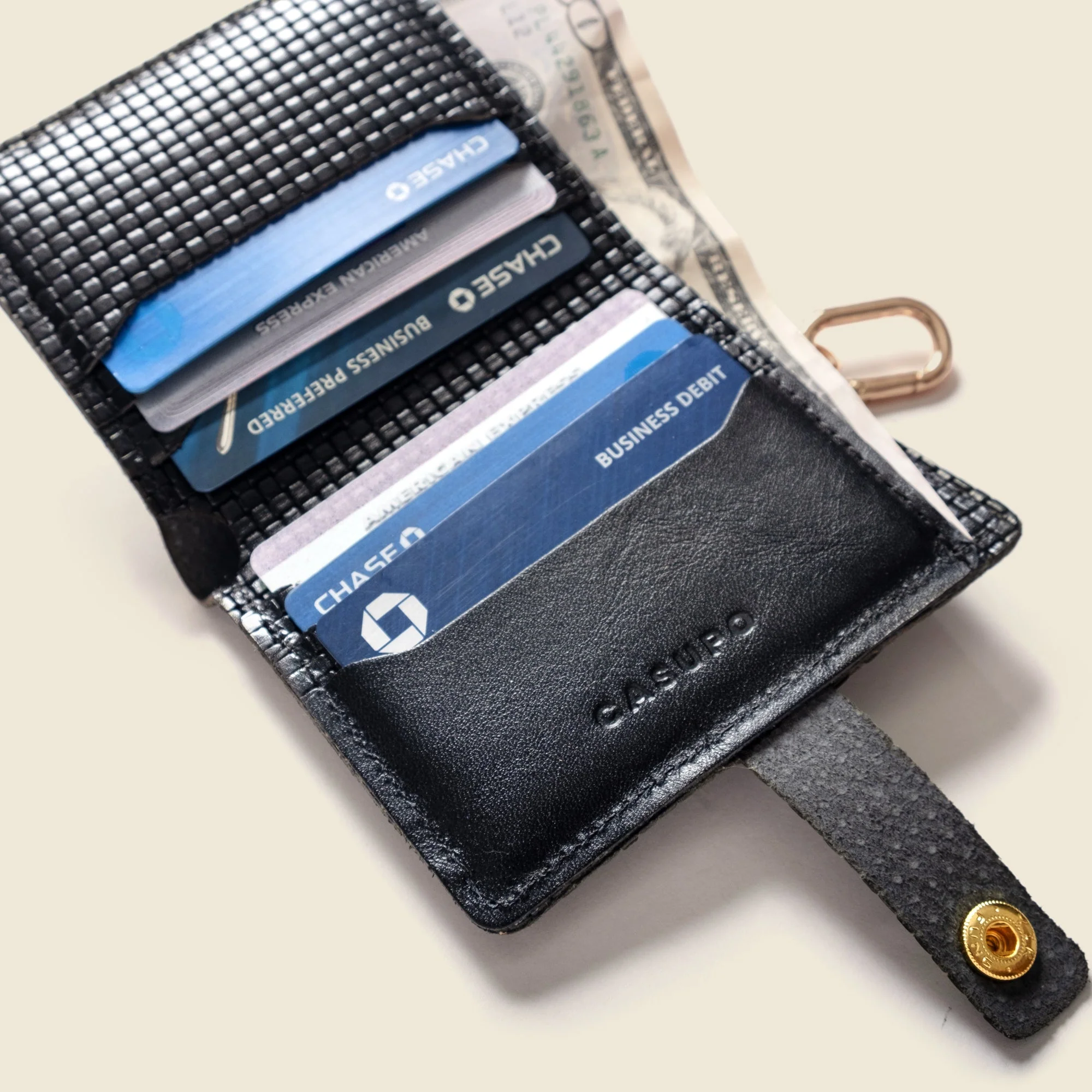 Wallet with Snap and Key Ring - Black Limited Edition - Image 3