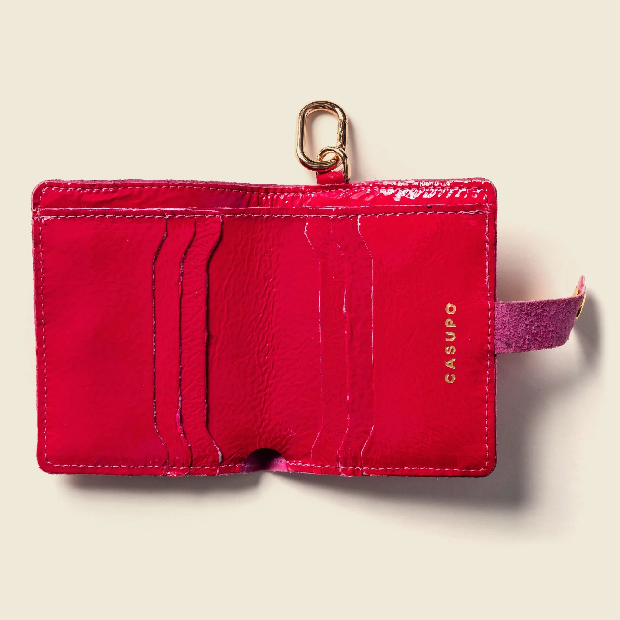Wallet with Snap and Key Ring - Hot Pink - Image 4