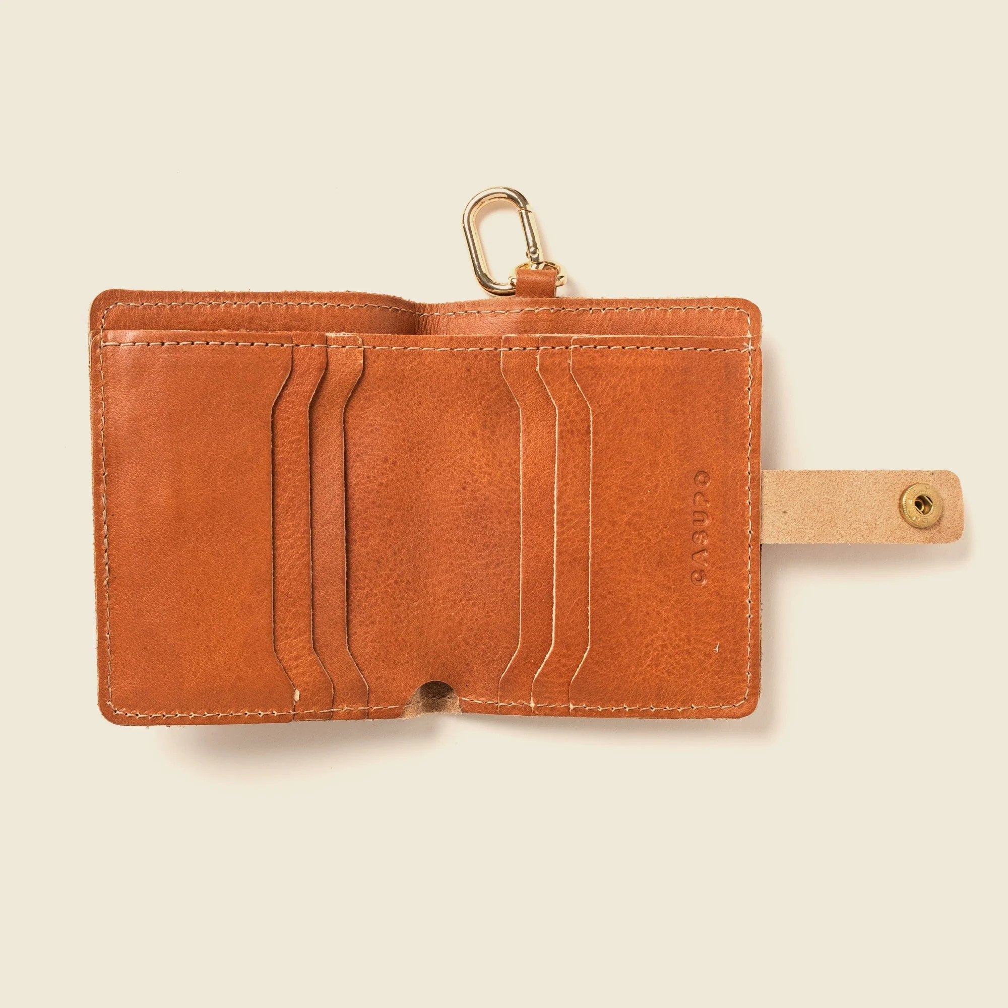 Wallet with Snap and Key Ring - Natural - Image 4