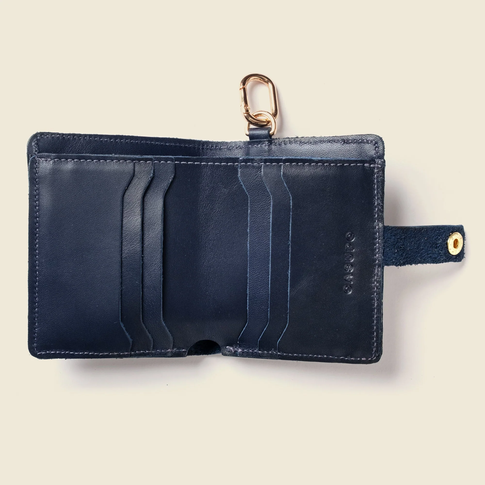 Wallet with Snap and Key Ring - Navy - Image 4