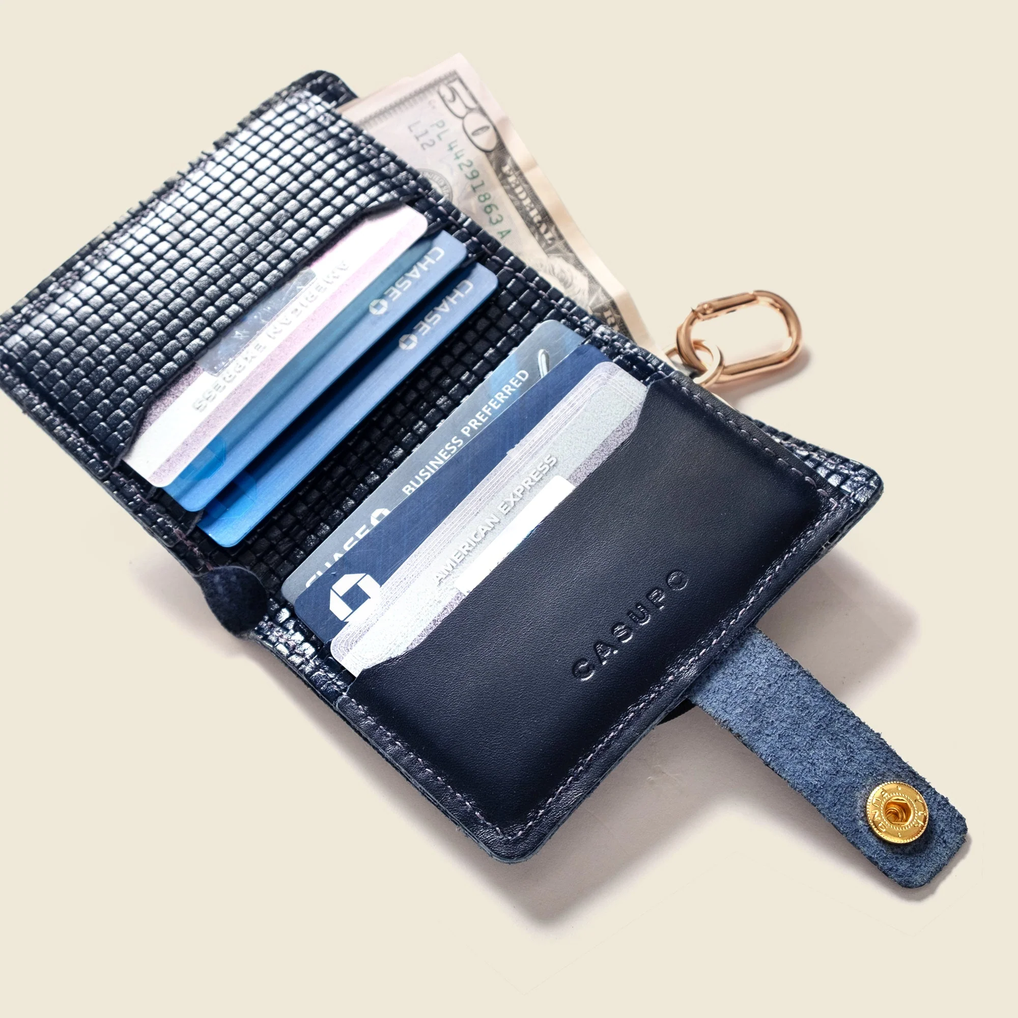 Wallet with Snap and Key Ring - Navy Limited Edition - Image 2