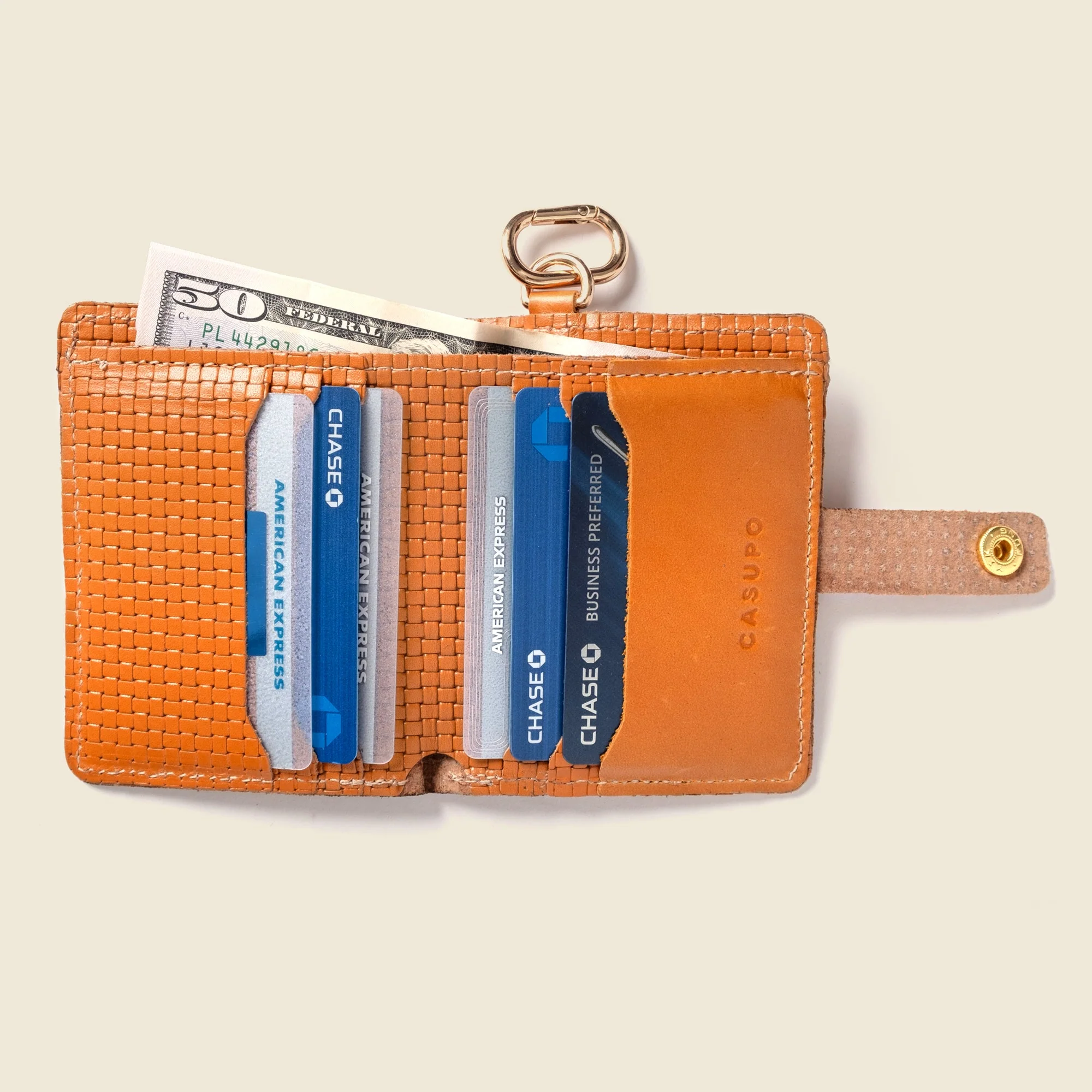 Wallet with Snap and Key Ring - Tan Limited Edition - Image 2