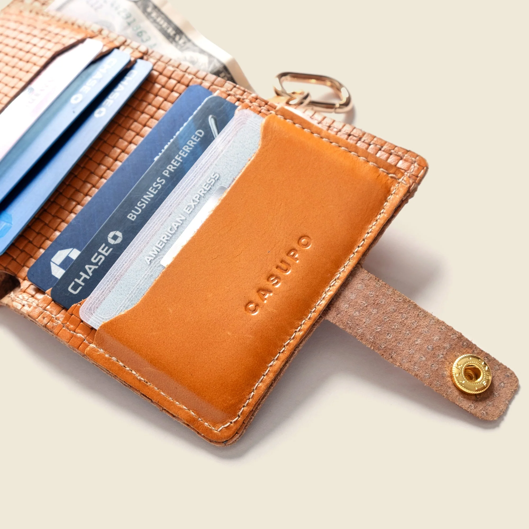 Wallet with Snap and Key Ring - Tan Limited Edition - Image 4