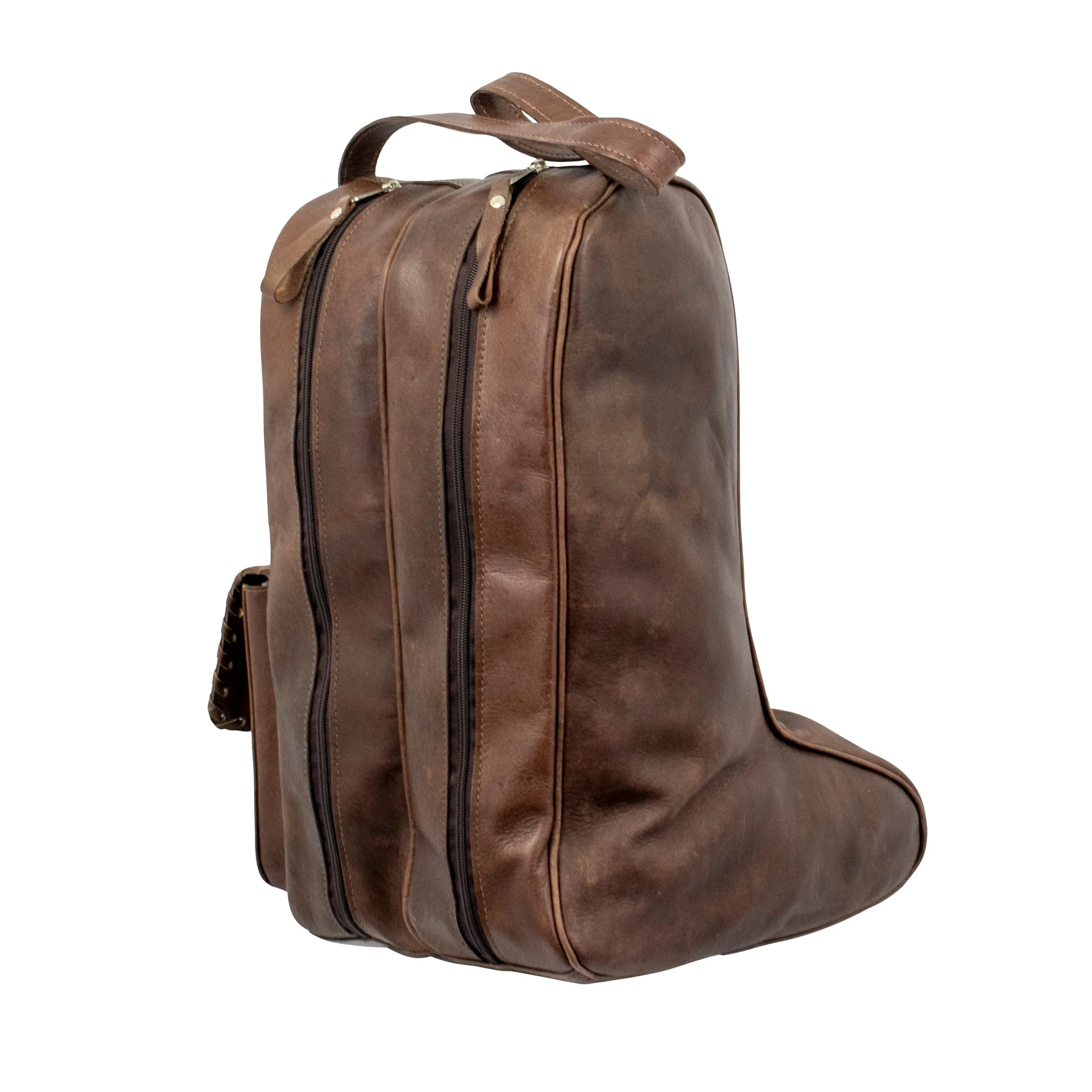 Waxed Leather Boot Bag w/ 2 Individual Compartments - Image 2