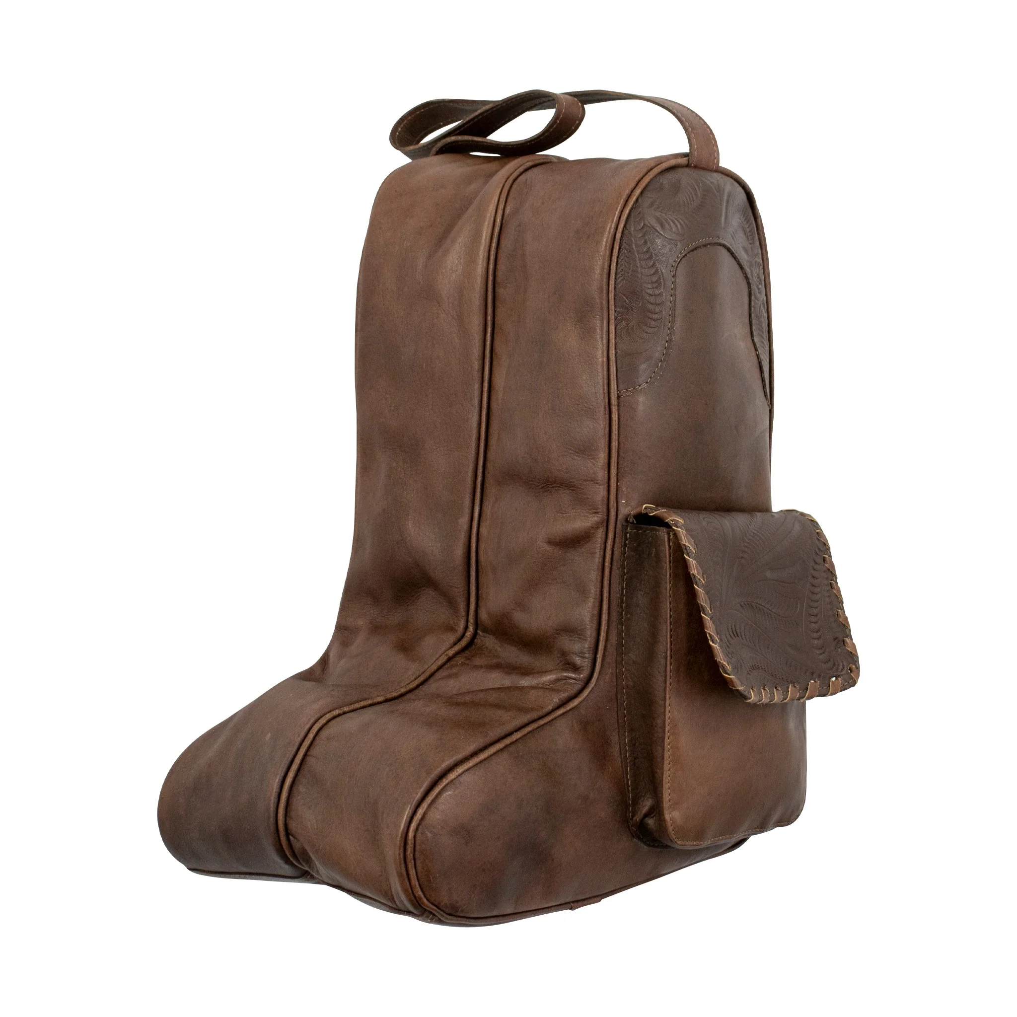 Waxed Leather Boot Bag w/ 2 Individual Compartments - Image 5