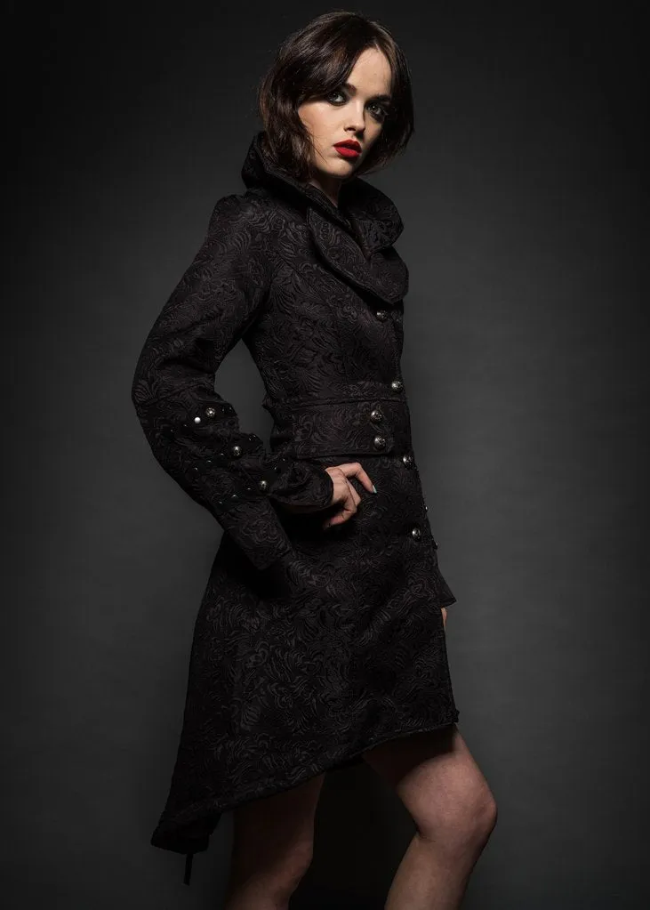 Wednesday Black Victorian Coat with Lacing - Image 2