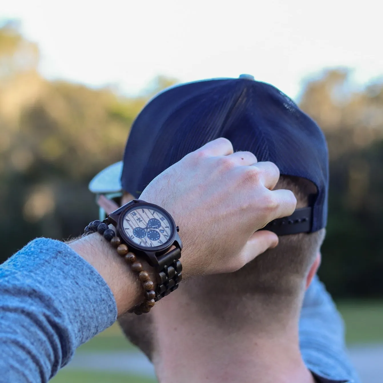 Wild Men's Watch | Black Sandalwood & Zebrawood Chronograph - Image 3