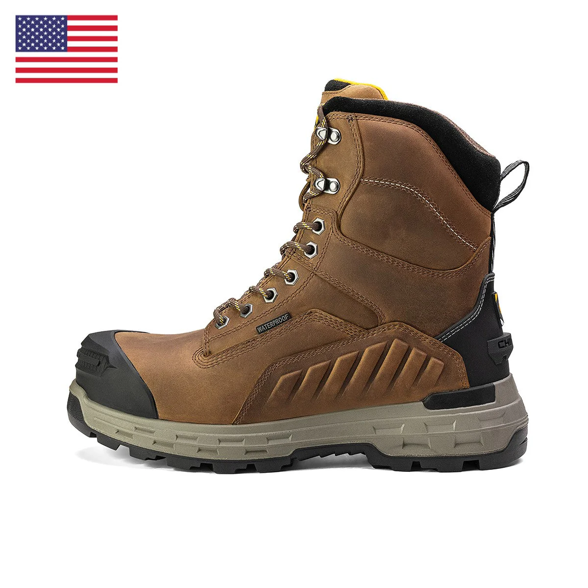 Wildwood 8” Waterproof Composite Toe Brown Boot - Made in USA - Image 2