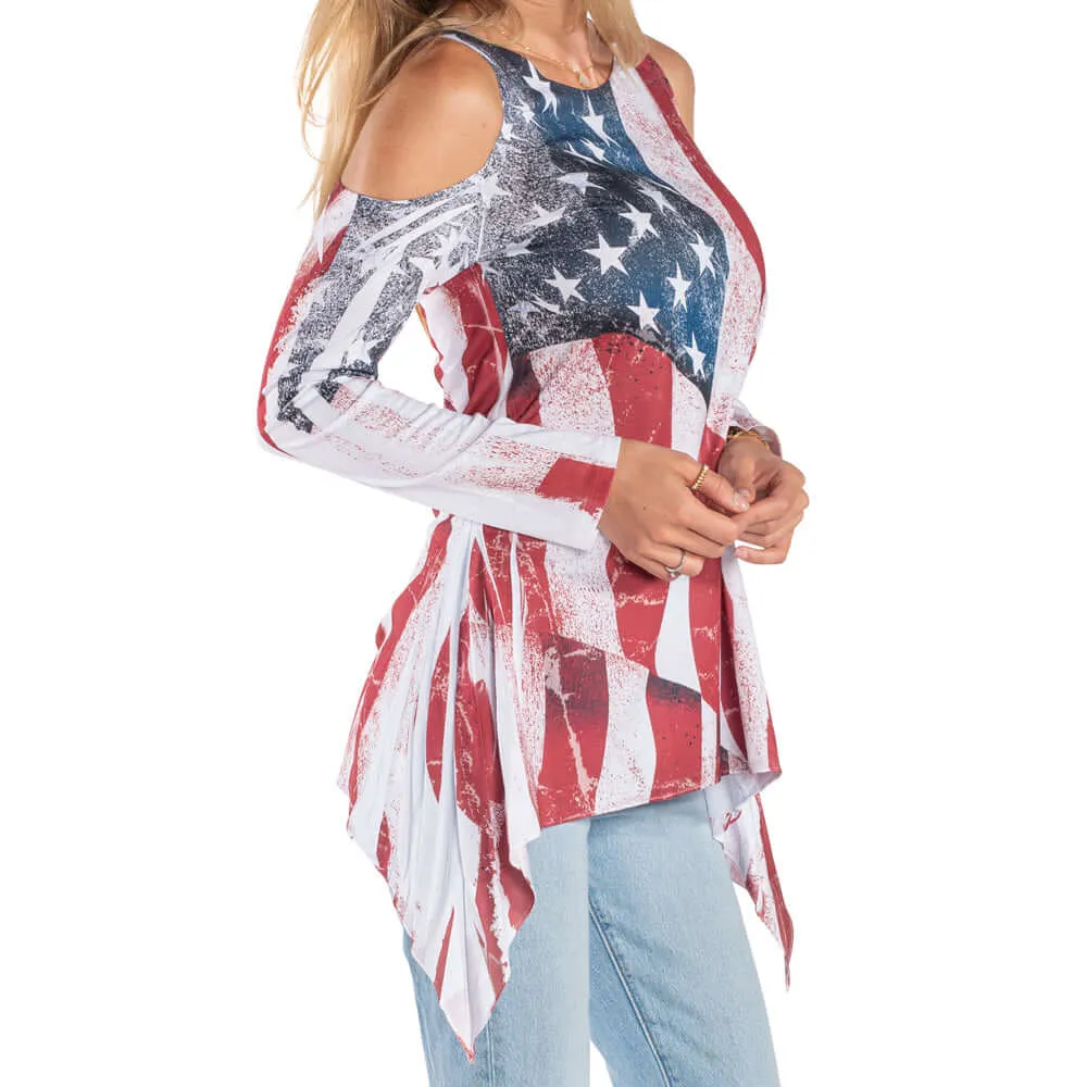 Women's Made in USA Cold Shoulder Tunic - Image 2